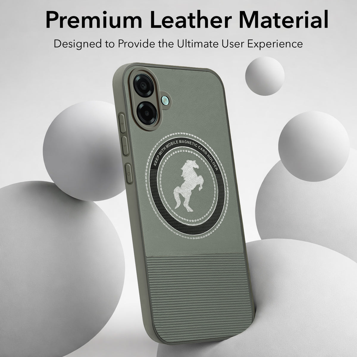 For Samsung Galaxy A07 5G | F70e 5G Back Cover Case PU Leather Finish (Professional Minimalist Texture | MagSafe Compatile | Camera Protection | Sleek Sober Formal)