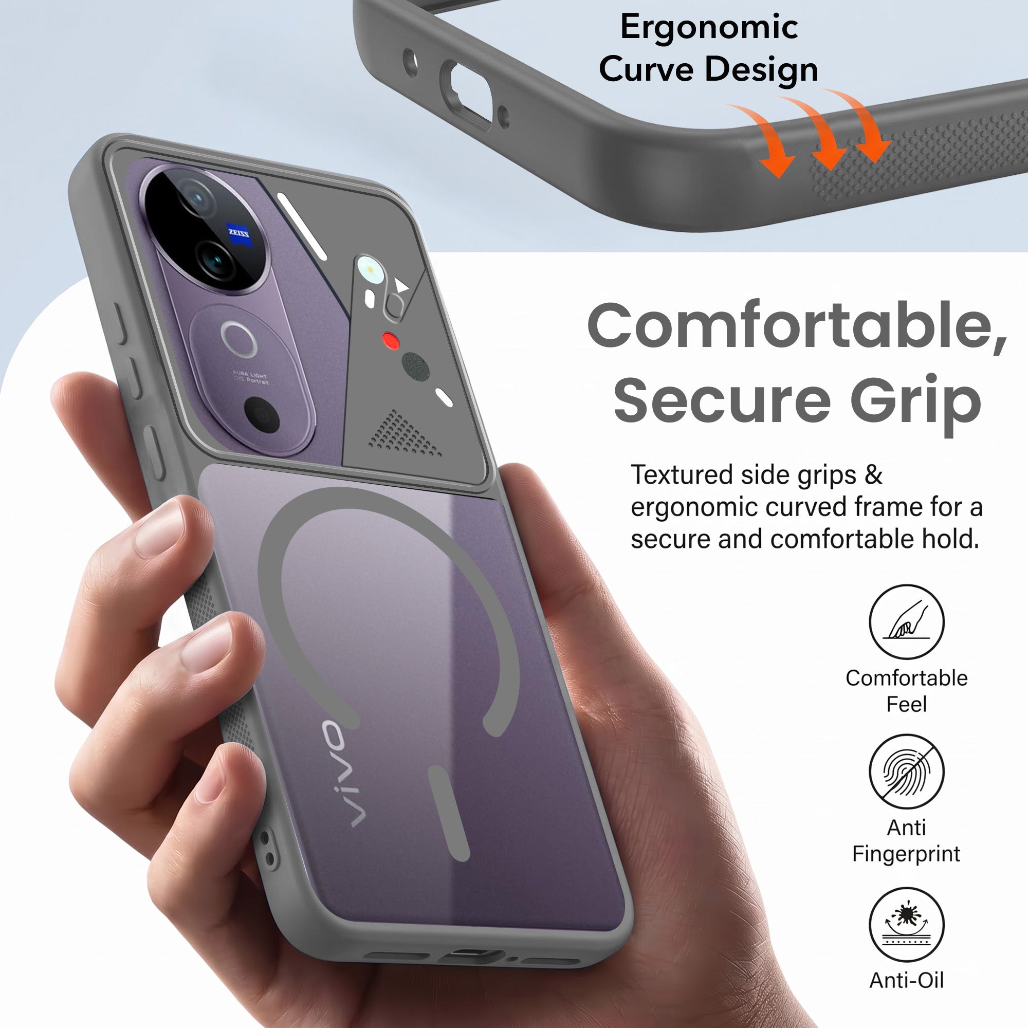 For Vivo V40 | Vivo V40 Pro Back Cover Case Lifetime Anti-Yellow Clear (Camera Protection | Side Grip | Wireless MagSafe Compatible)