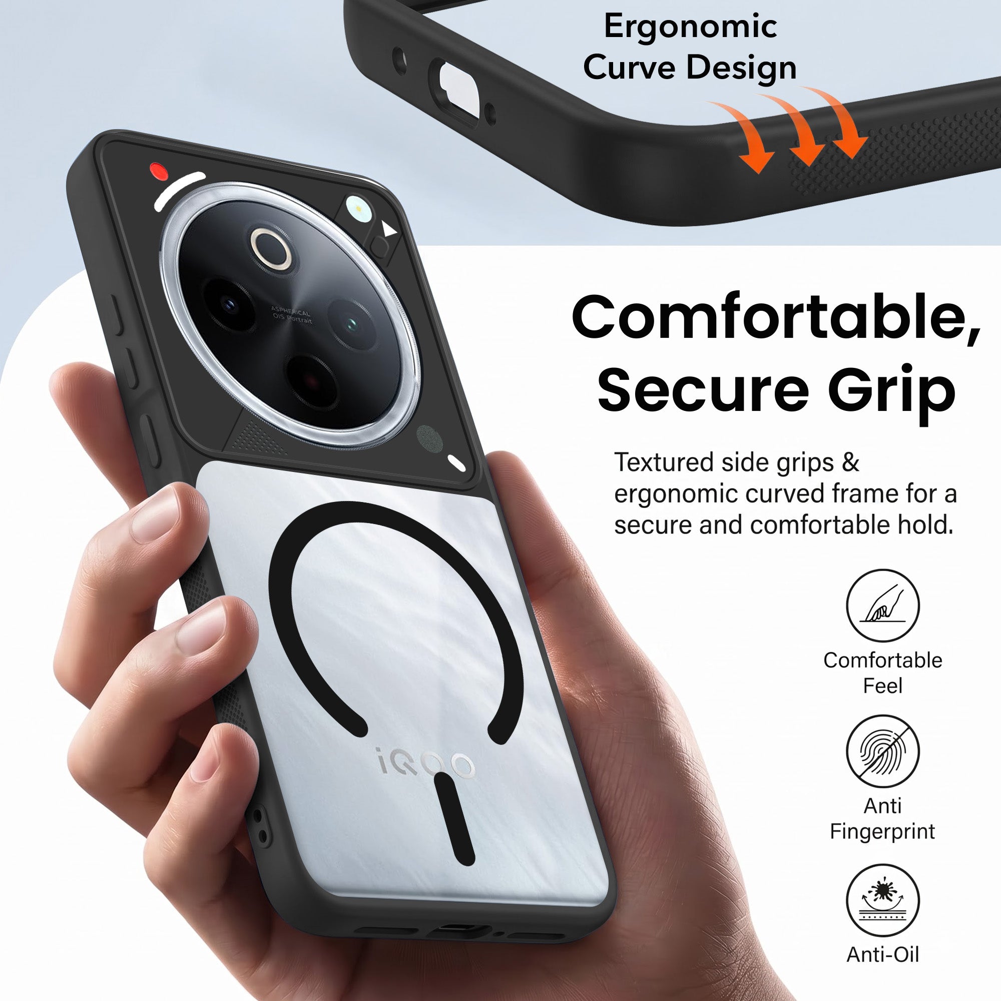 For Vivo iQOO Z10 Back Cover Case Lifetime Anti-Yellow Clear (Camera Protection | Side Grip | Wireless MagSafe Compatible)