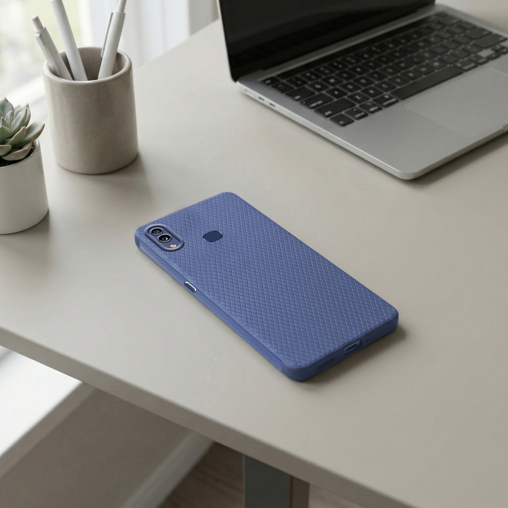 For Samsung Galaxy M01s Back Cover Case Liquid Silicone (Camera Protection | Side Grip Texture | Soft and Flexible)