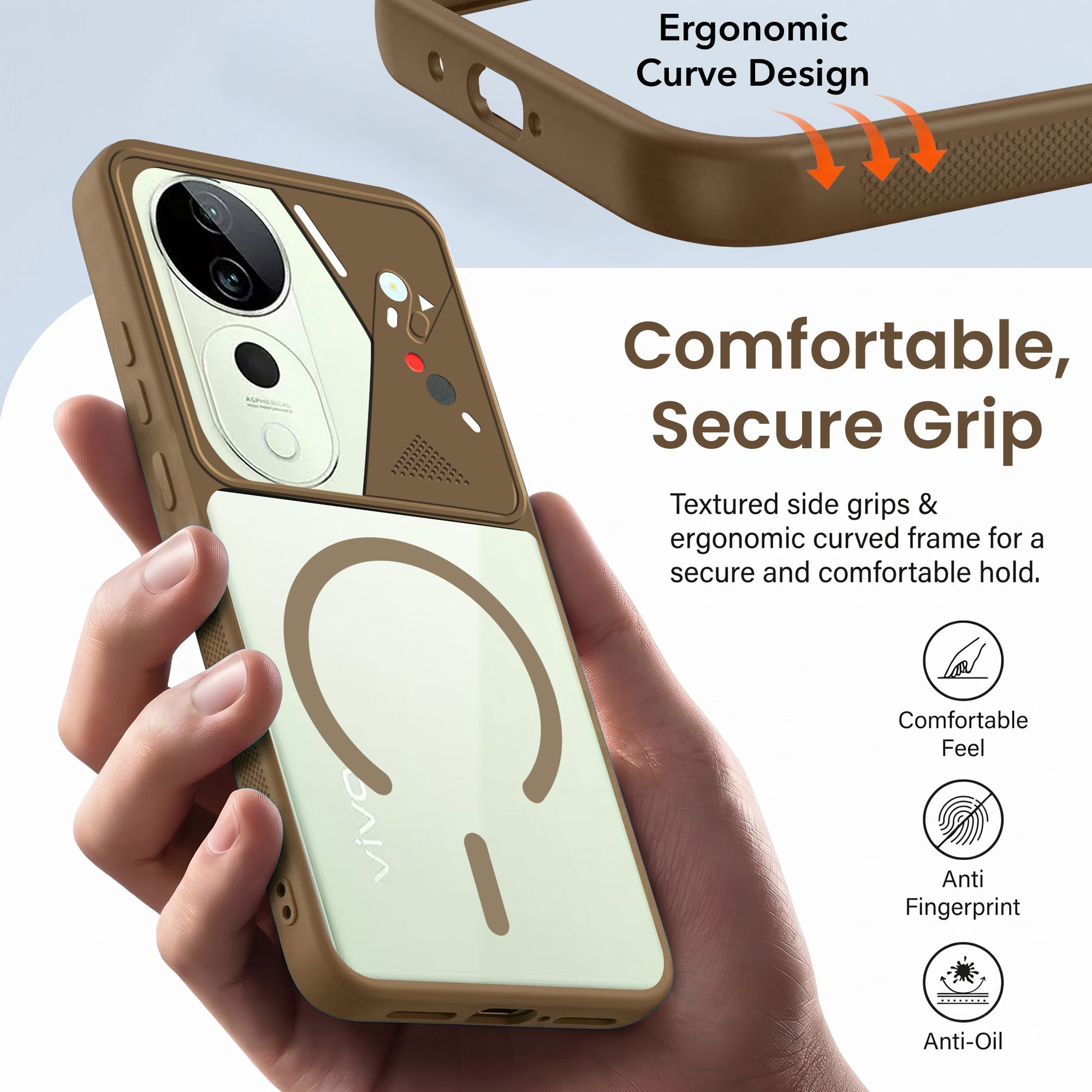 For Vivo T3 Ultra Back Cover Case Lifetime Anti-Yellow Clear (Camera Protection | Side Grip | Wireless MagSafe Compatible)