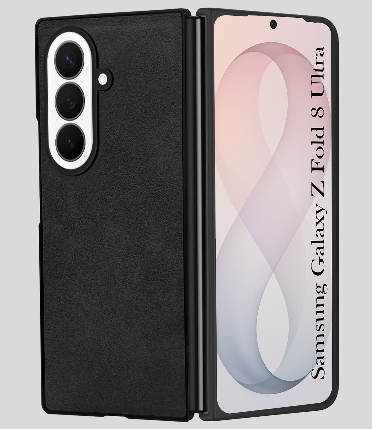 For Samsung Galaxy Z Fold 8 Ultra Back Case Cover Premium Genuine Leather (Integrated Front Screen Protector | Inside Microfiber Cloth)