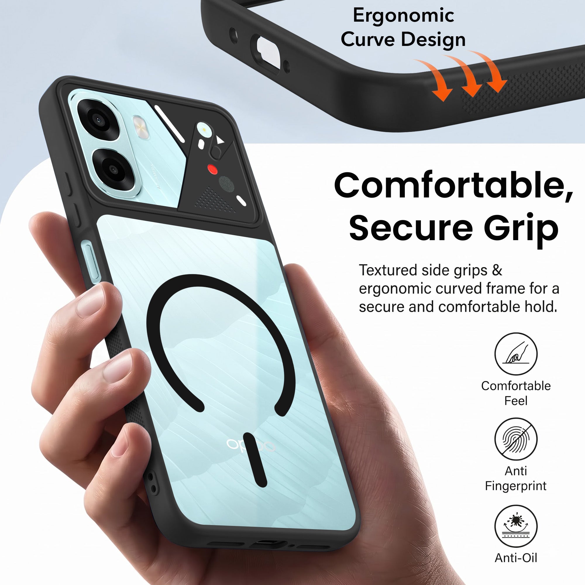 For Oppo A6X | Oppo A6S Back Cover Case Lifetime Anti-Yellow Clear (Camera Protection | Side Grip | Wireless MagSafe Compatible)