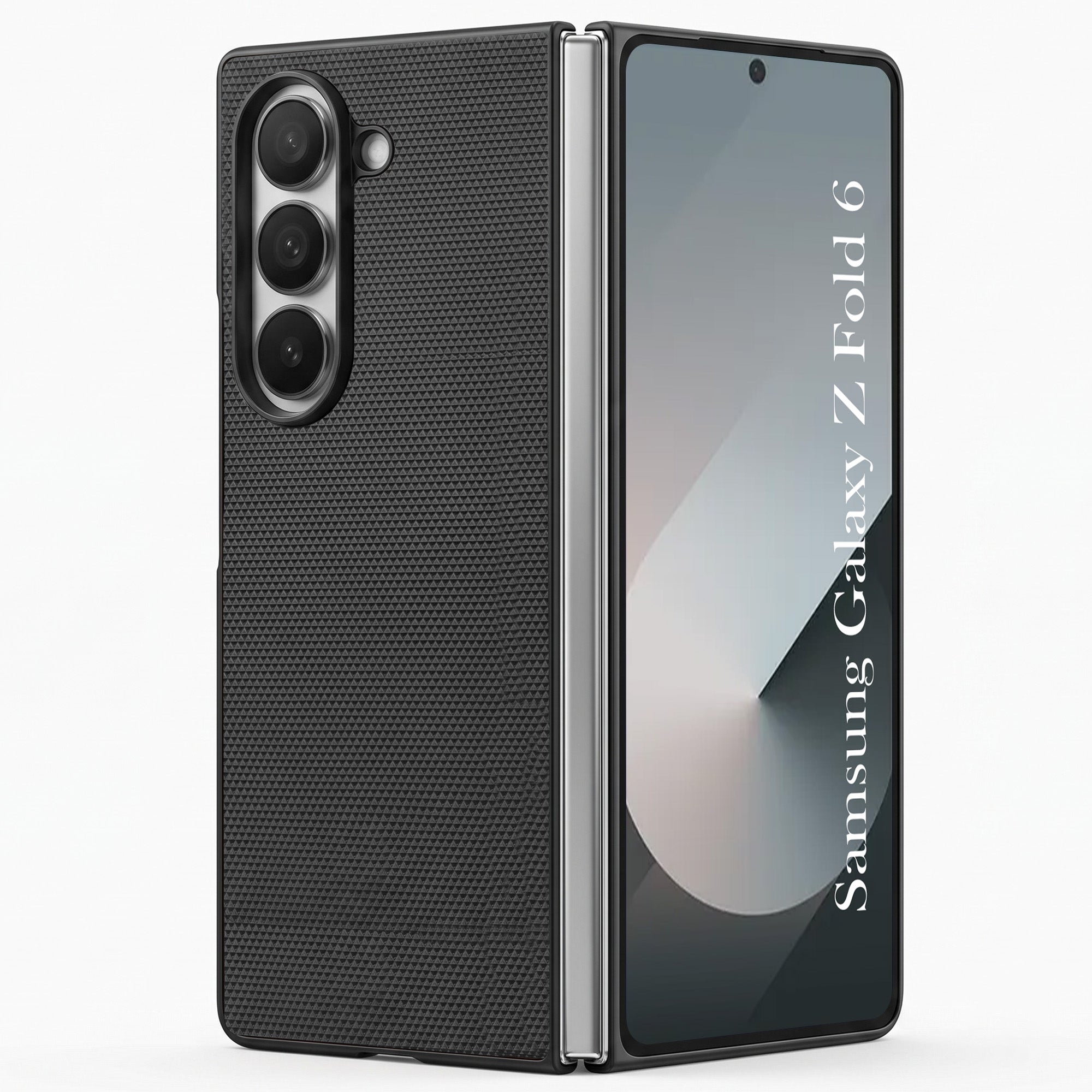 For Samsung Galaxy Z Fold 6 5G Premium Cover Case (Geometric Textured Hard PC | Soft Cloth Lining & Slim Shockproof Protection)