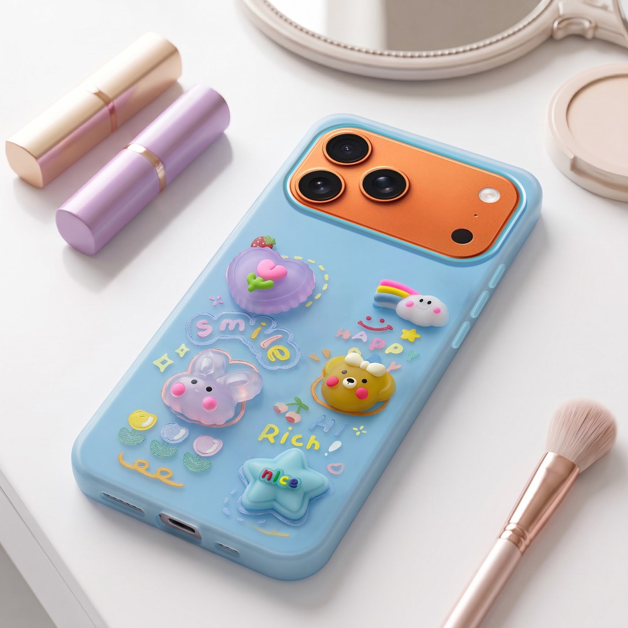 For Apple iPhone 17 Pro Max Back Cover Case (3D Cute Cartoons | Hard Back Side Soft | Matte Premium Finish | HD Printing)