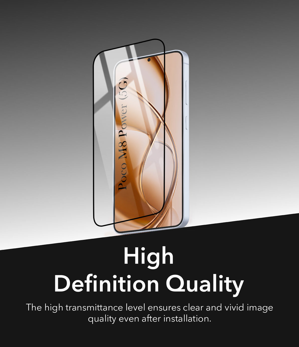 Tempered Glass For Poco M8 Power 5G Military-Grade Gorilla Tempered Glass Screen Protector With Installation Kit | Shatterproof, Full Coverage, HD Clear, Scratch Resistant (Pack of 1)
