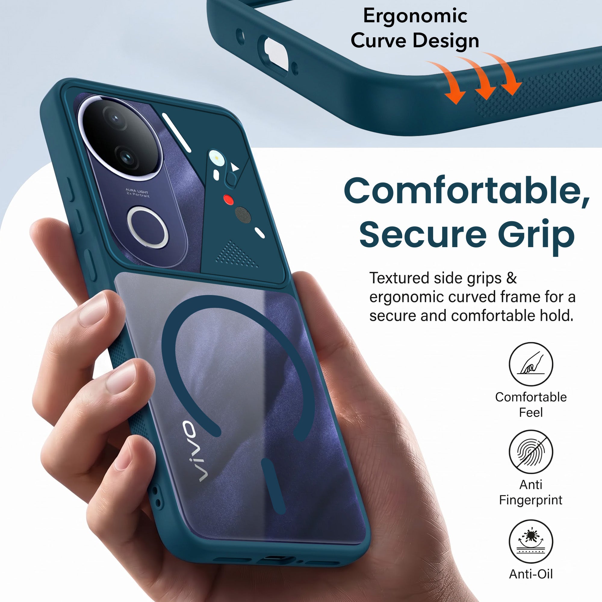For Vivo T4R Back Cover Case Lifetime Anti-Yellow Clear (Camera Protection | Side Grip | Wireless MagSafe Compatible)