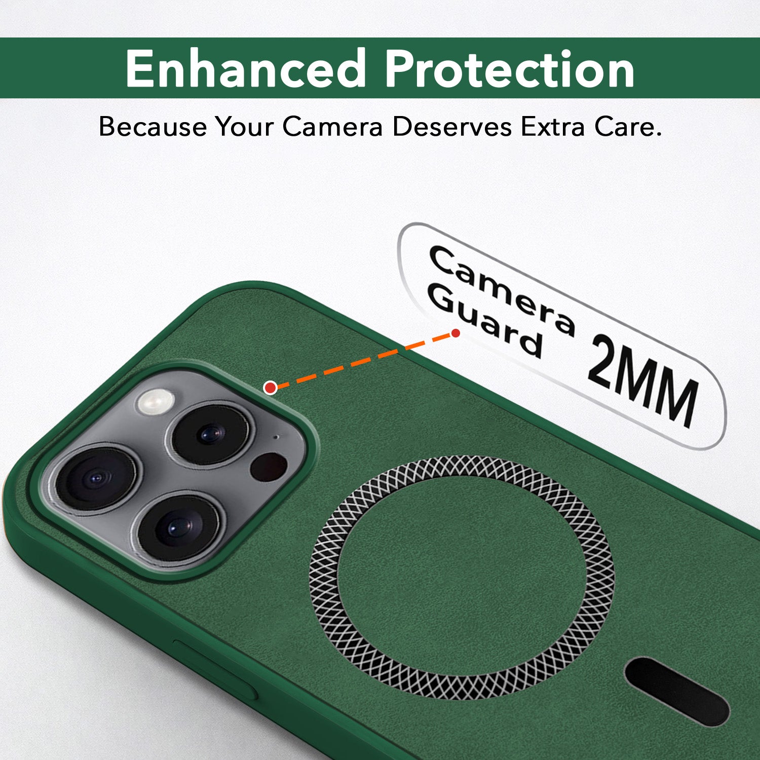 For Apple iPhone 16 Pro Back Cover Case (Sleek Leather Finish | MagSafe Compatible Wireless Charging | Camera Bump Protection)