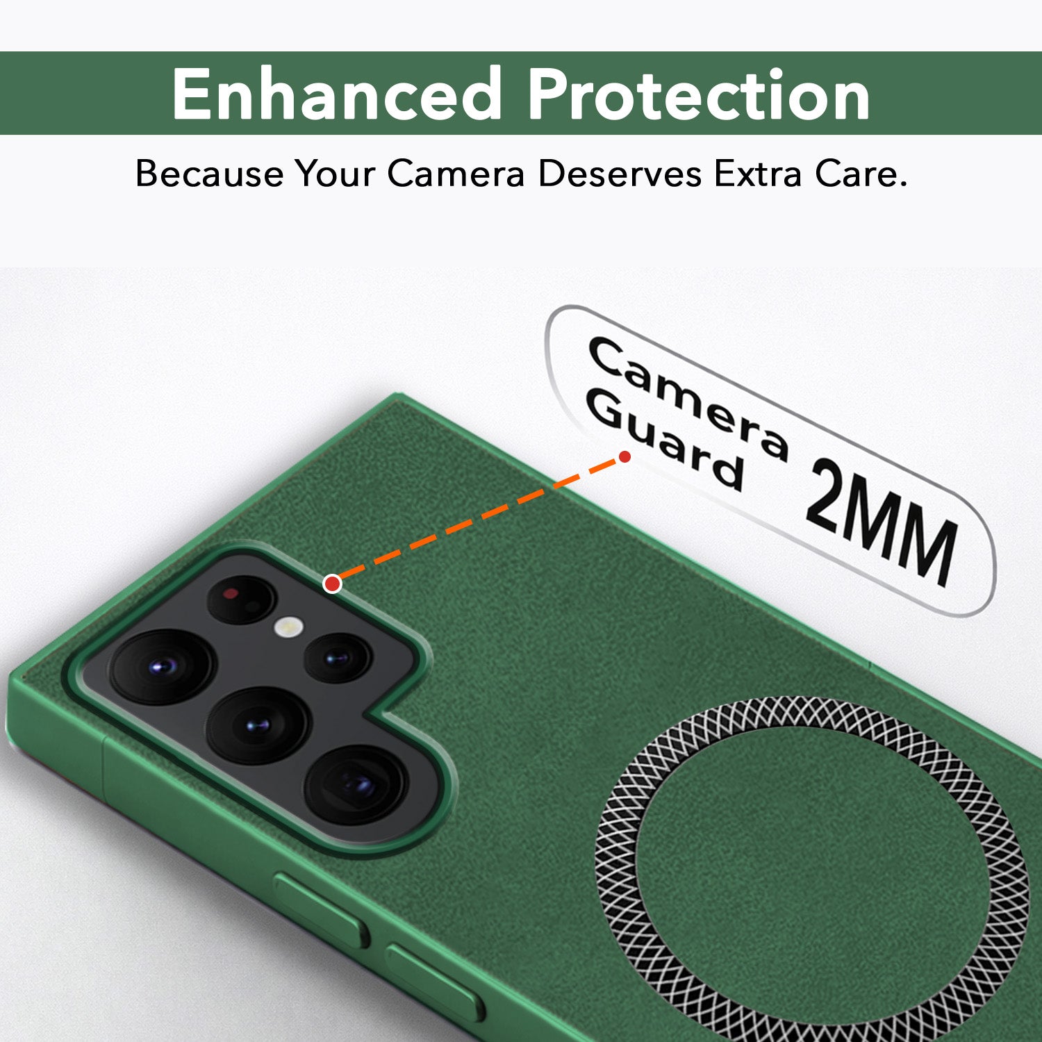 For Samsung Galaxy S22 Ultra 5G Back Cover Case Leather Finish (MagSafe Compatible Wireless Charging | Soft Touch | Camera Bump Protection)