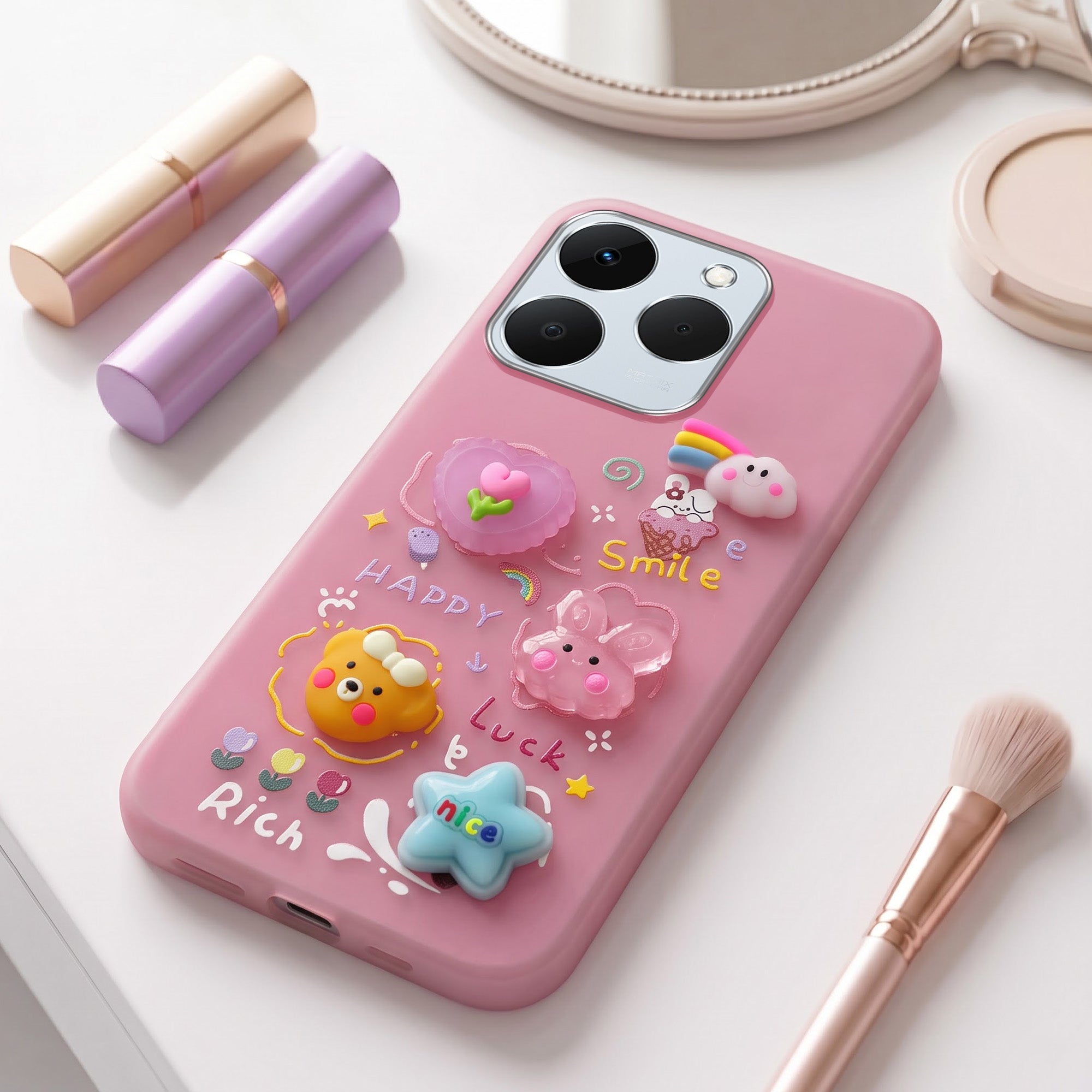 For Realme 15T | Realme Narzo 90 Back Cover Case (3D Cute Cartoons | Hard Back Side Soft | Matte Premium Finish | HD Printing)