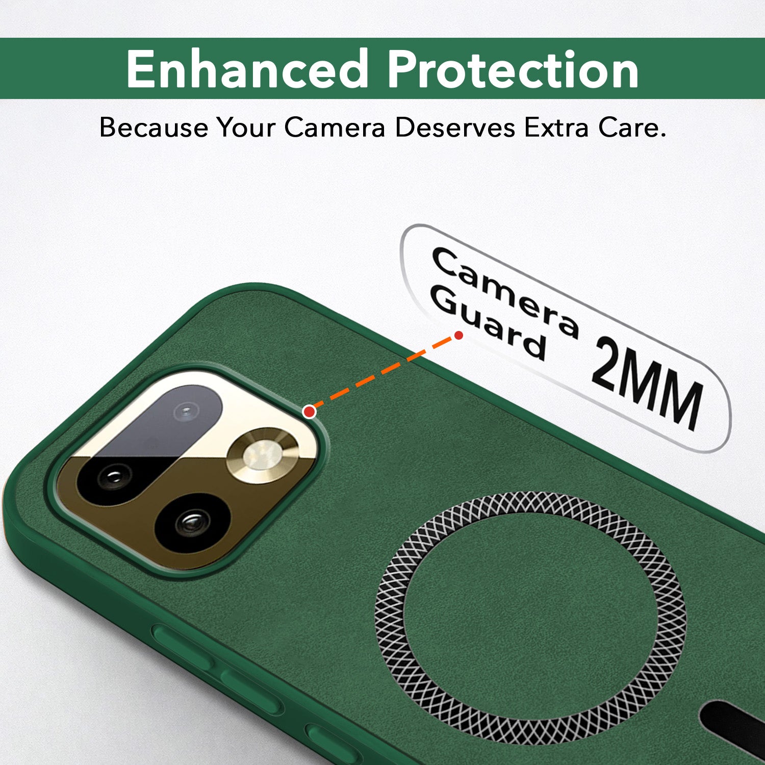For Realme 16 Pro Plus 5G Back Cover Case Leather Finish (MagSafe Compatible Wireless Charging | Soft Touch | Camera Bump Protection)