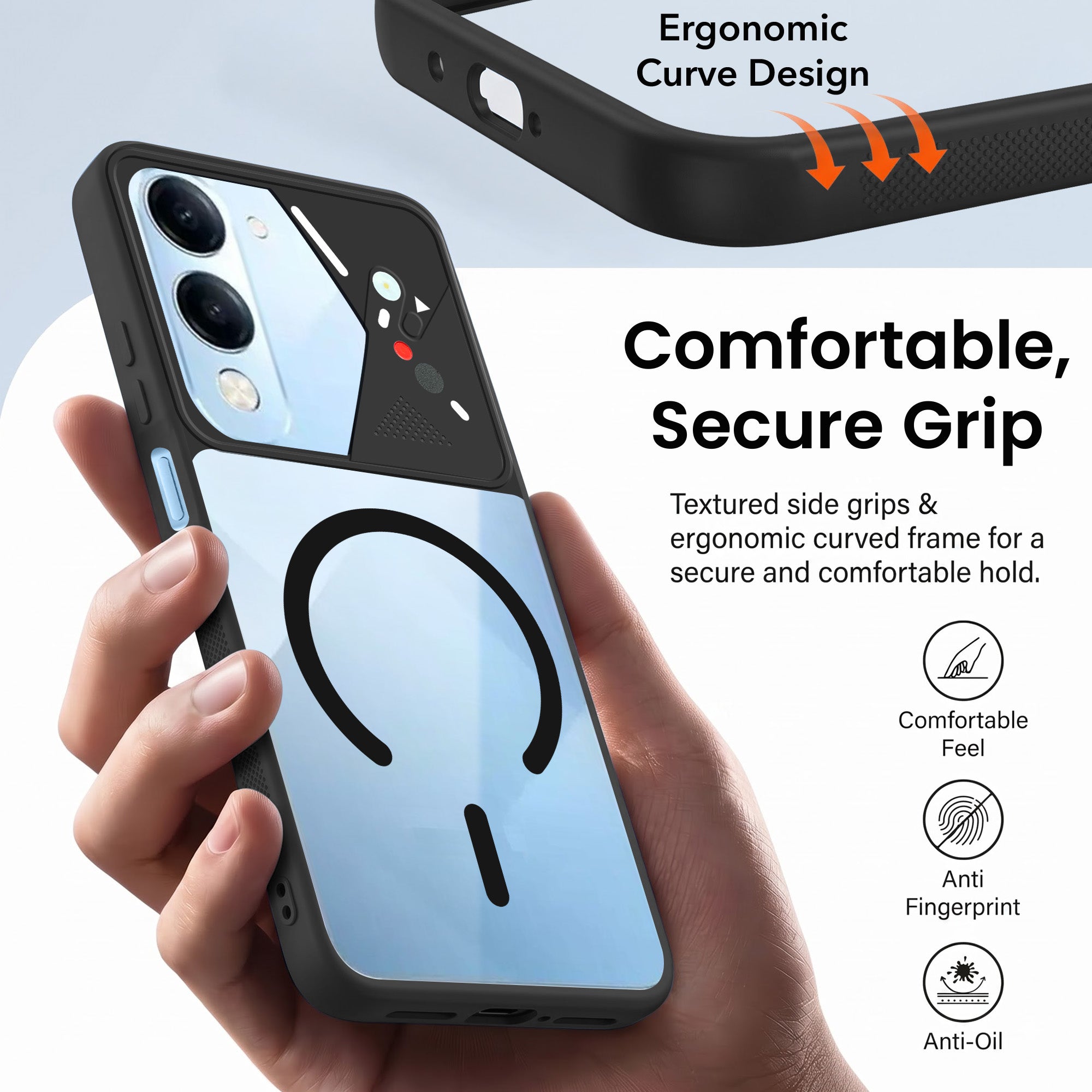 For Vivo iQOO Z10 Lite Back Cover Case Lifetime Anti-Yellow Clear (Camera Protection | Side Grip | Wireless MagSafe Compatible)