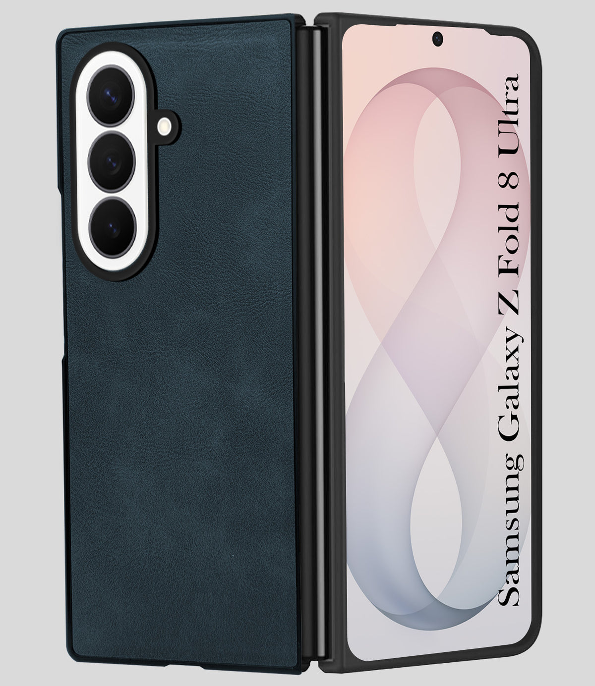 For Samsung Galaxy Z Fold 8 Ultra Back Case Cover Premium Genuine Leather (Integrated Front Screen Protector | Inside Microfiber Cloth)