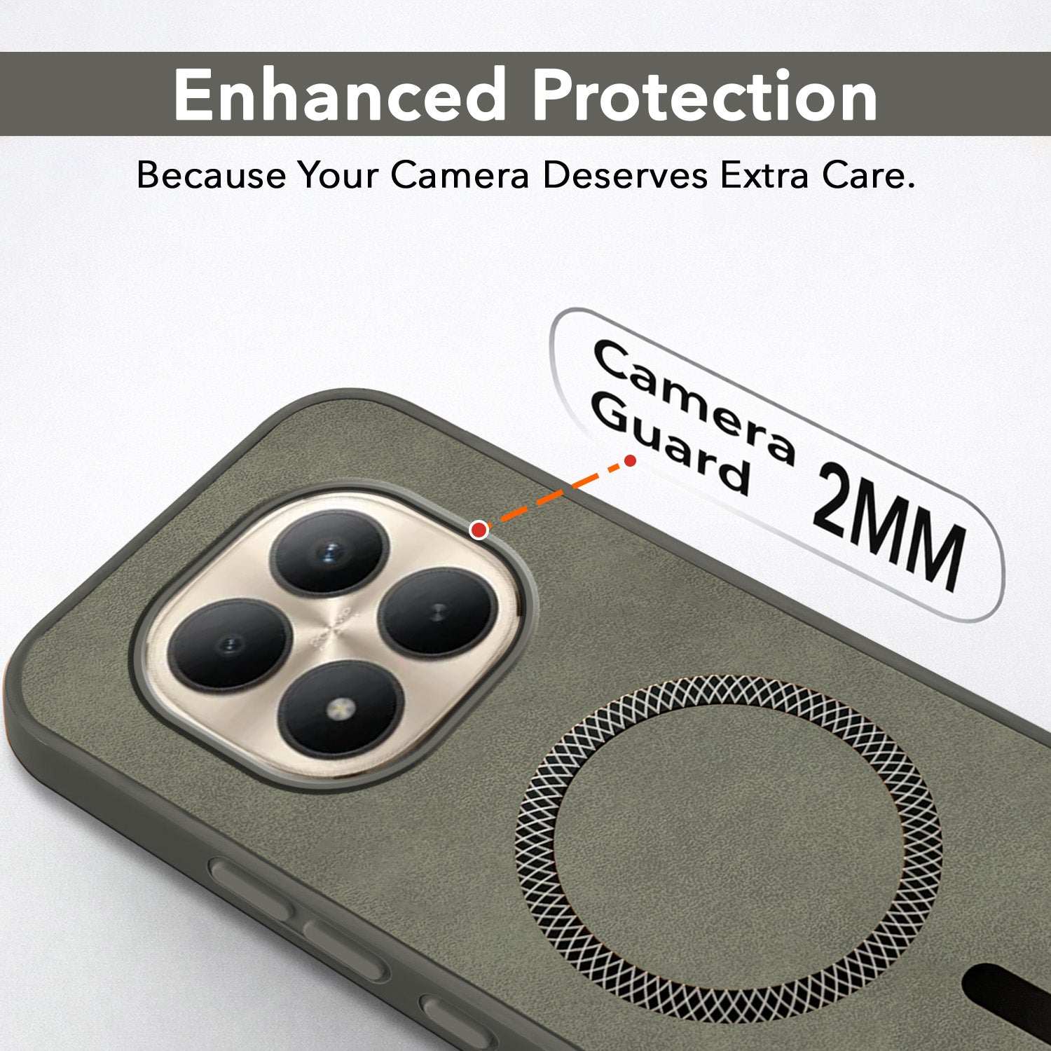 For Xiaomi Redmi Note 15 Pro Plus 5G Back Cover Case Leather Finish (MagSafe Compatible Wireless Charging | Soft Touch | Camera Bump Protection)