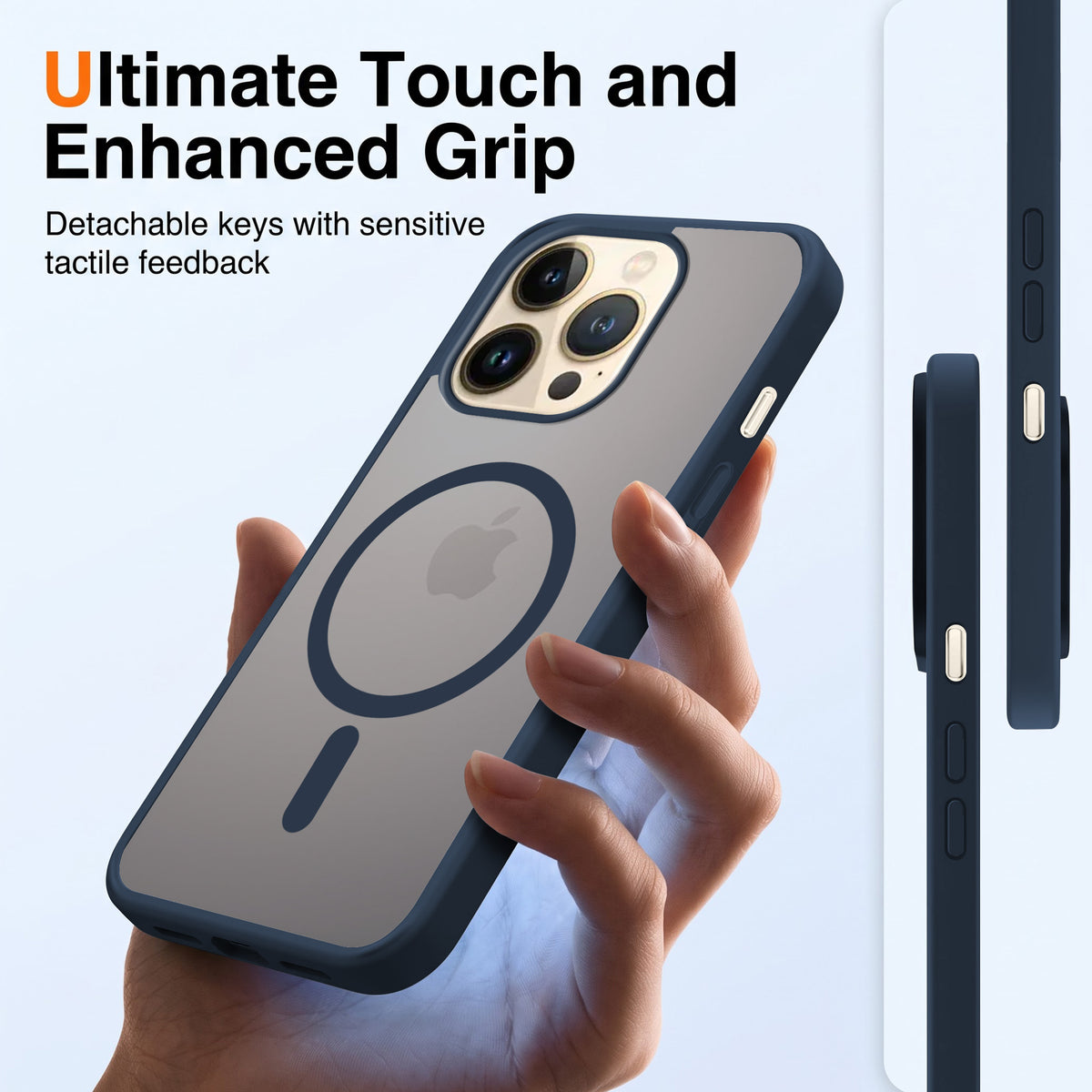 For Apple iPhone 14 Pro Max Matte Finish Back Case Cover (MagSafe Compatible | Translucent Soft Touch | Slim and Unbreakable)