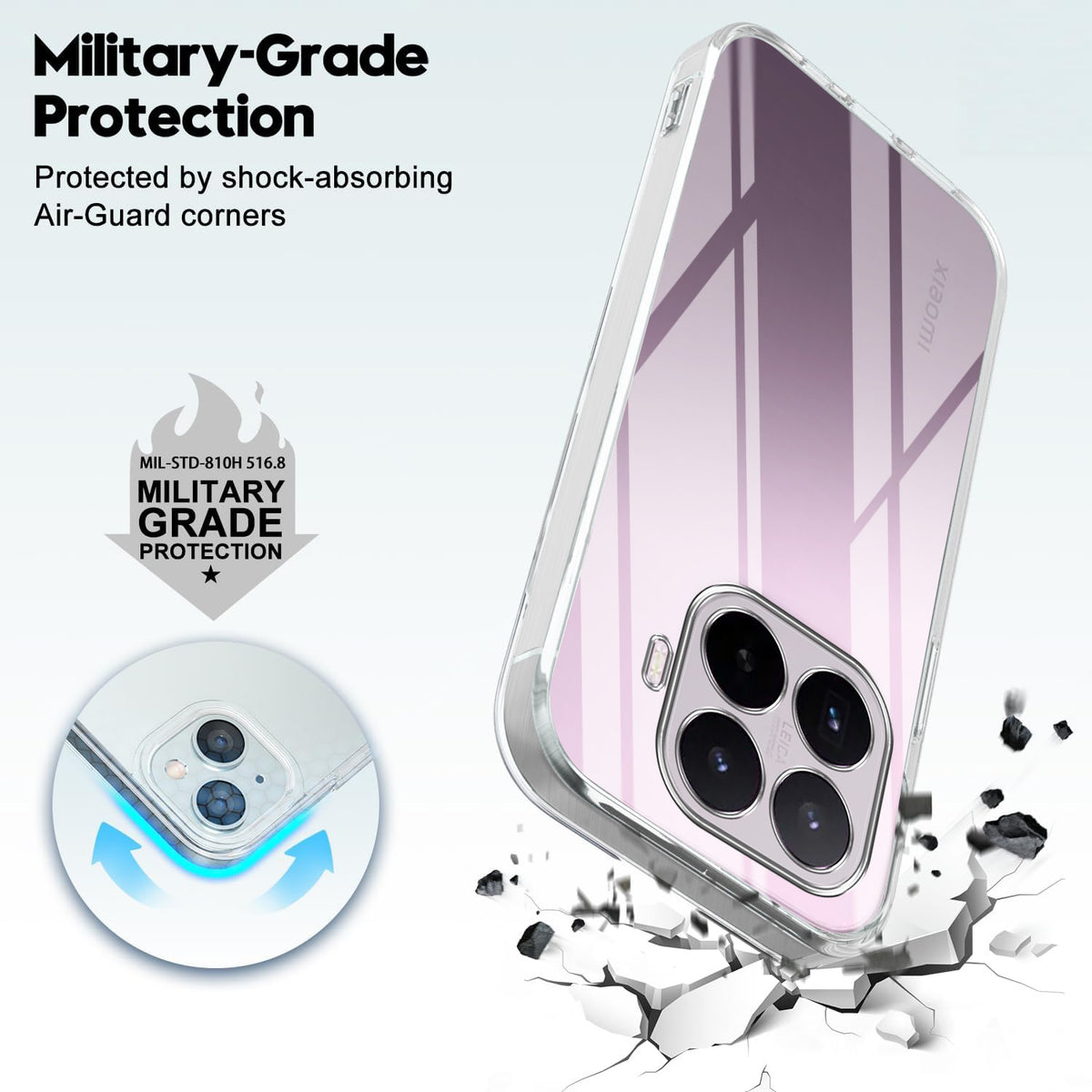 For Xiaomi 17T Back Cover Case Silicone (Clear Shockproof Case with Camera Protection | Soft and Flexible | Transparent)