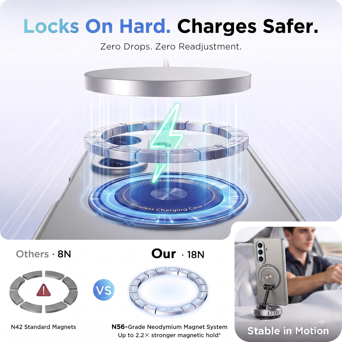 For Samsung Galaxy Z Fold 5 5G Back Cover Case (360° Rotating Kickstand Ring | Shockproof Camera Protection | Magnetic MagSafe Wireless Charging Support)