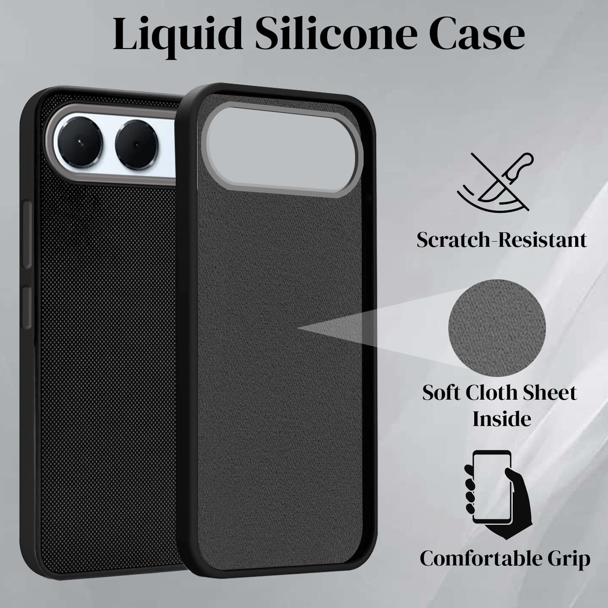 For Oppo F35 5G Back Cover Case Rubberised (Textured Grip Design| Micro-Fiber Cloth Inside | Slim and Light Weight | Soft Touch and Feel)