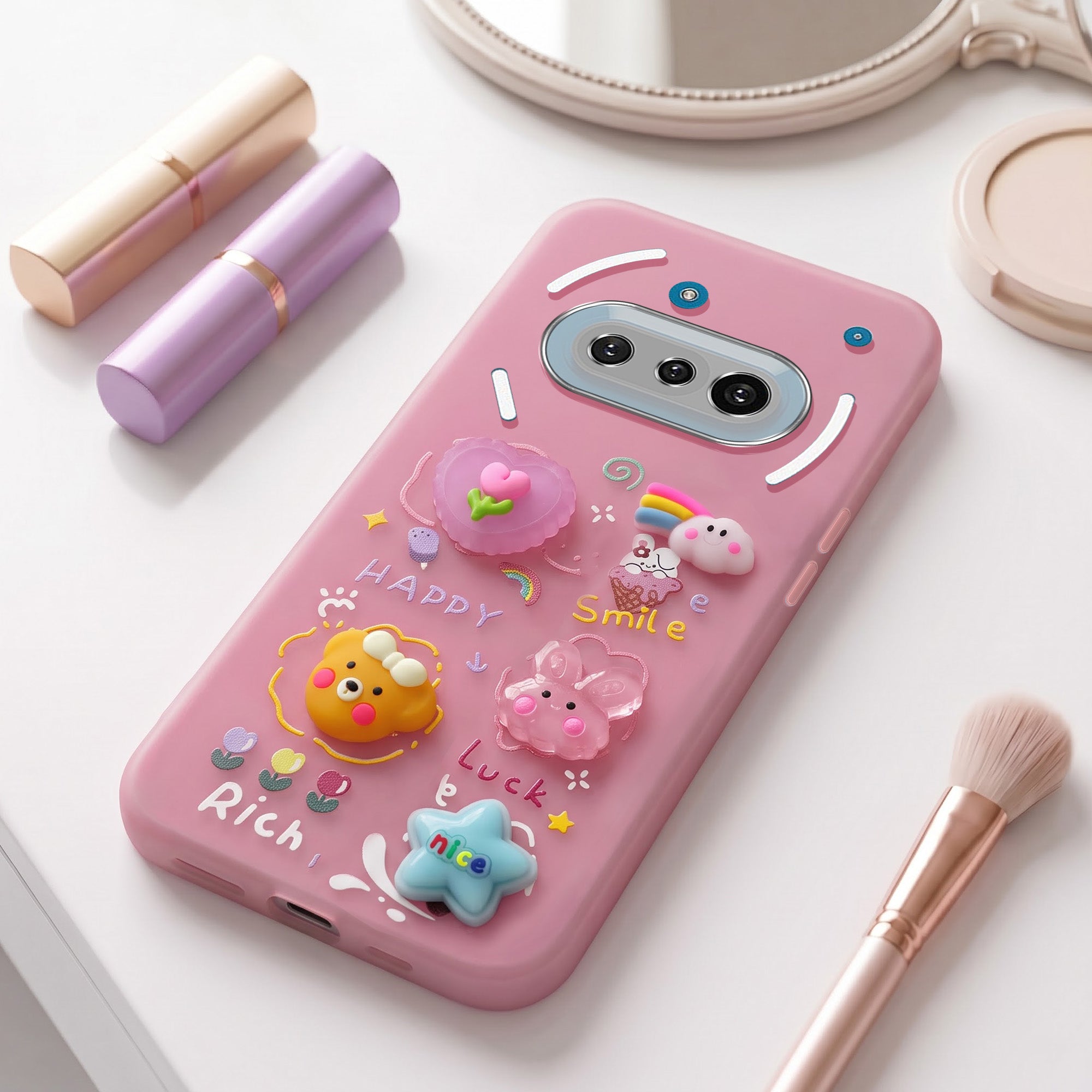For Nothing Phone 3A 5G Back Cover Case (3D Cute Cartoons | Hard Back Side Soft | Matte Premium Finish | HD Printing)