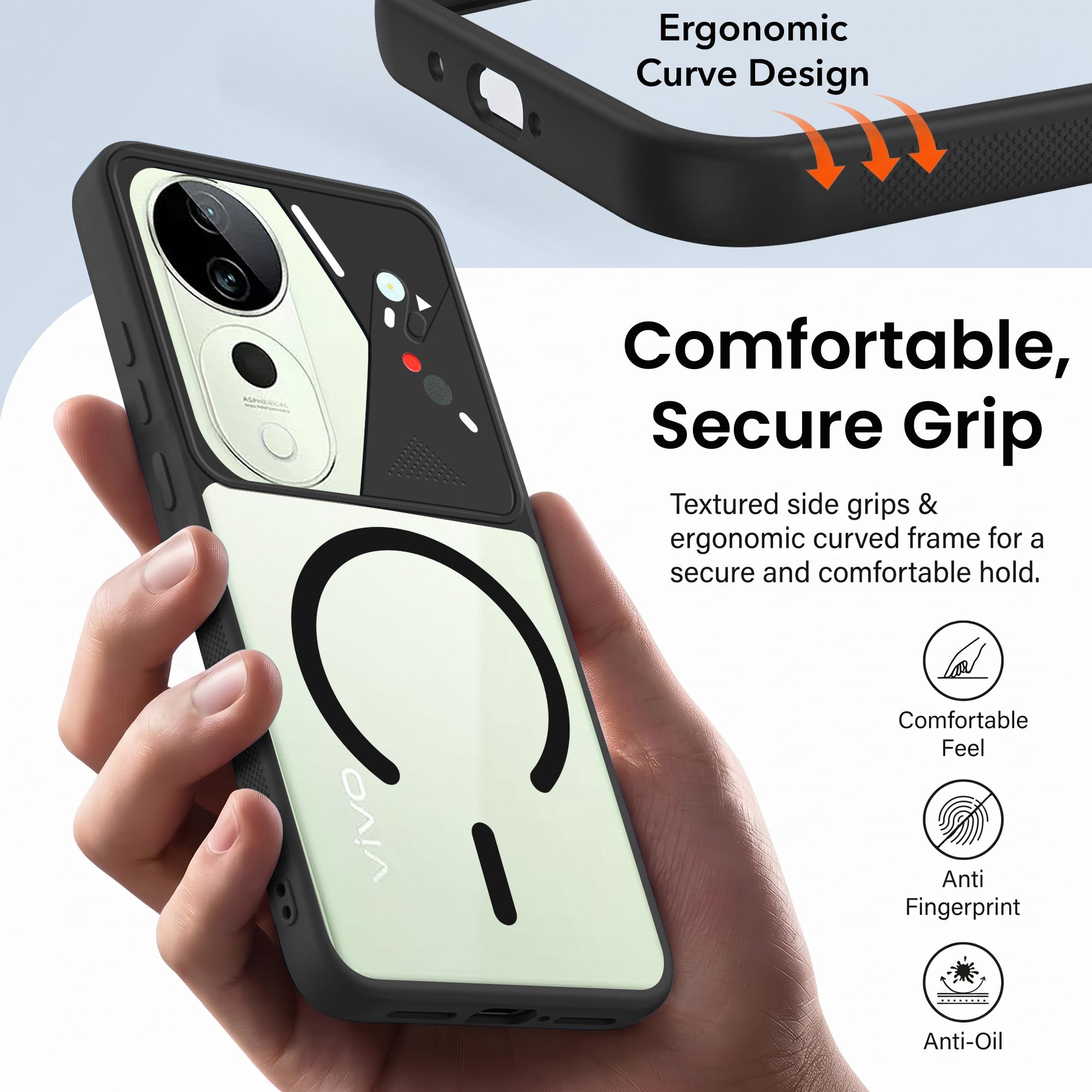 For Vivo T3 Ultra Back Cover Case Lifetime Anti-Yellow Clear (Camera Protection | Side Grip | Wireless MagSafe Compatible)