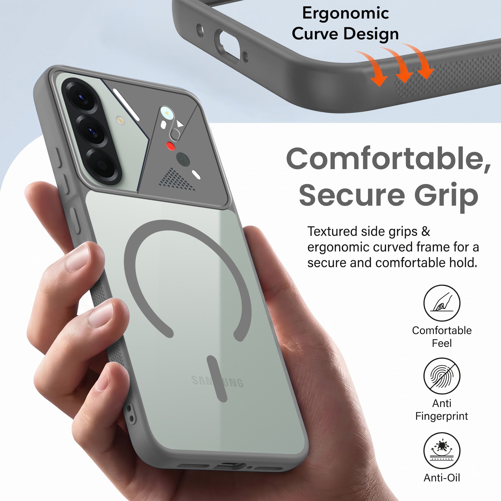 For Samsung Galaxy A56 Back Cover Case Lifetime Anti-Yellow Clear (Camera Protection | Side Grip | Wireless MagSafe Compatible)
