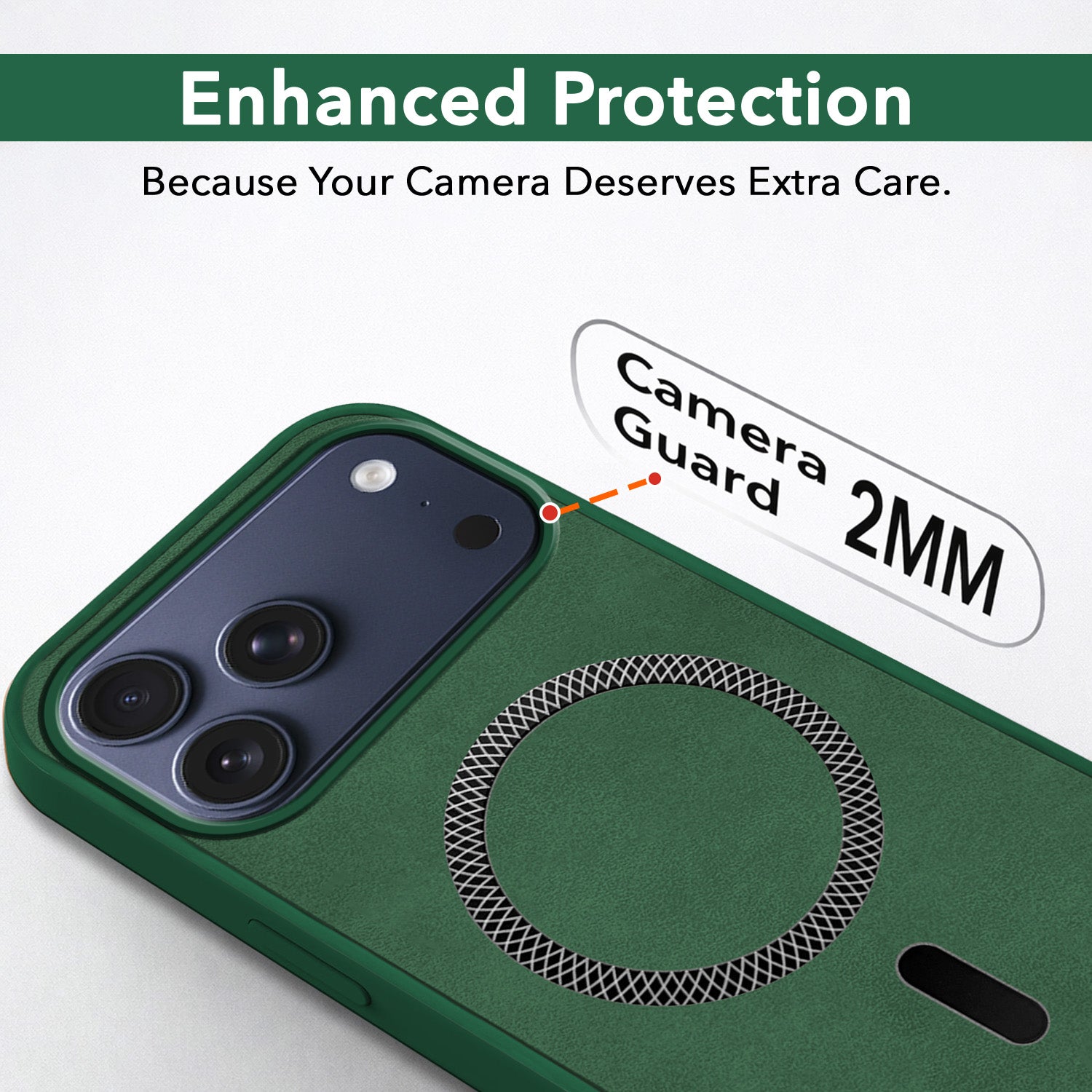 For Apple iPhone 17 Pro Max Back Cover Case Leather Finish (MagSafe Compatible Wireless Charging | Soft Touch | Camera Bump Protection)