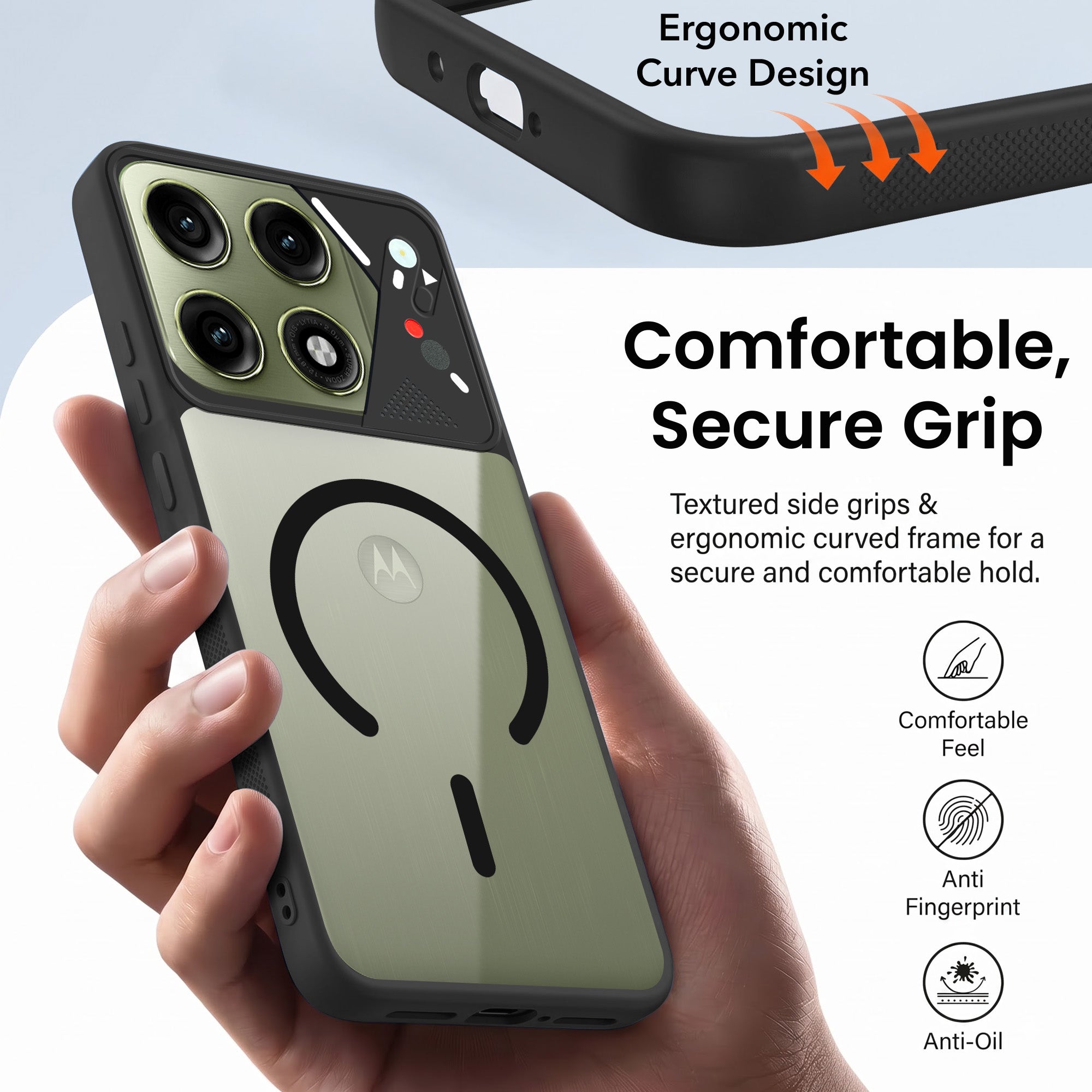 For Motorola Moto Edge 70 Pro Back Cover Case Lifetime Anti-Yellow Clear (Camera Protection | Side Grip | Wireless MagSafe Compatible)