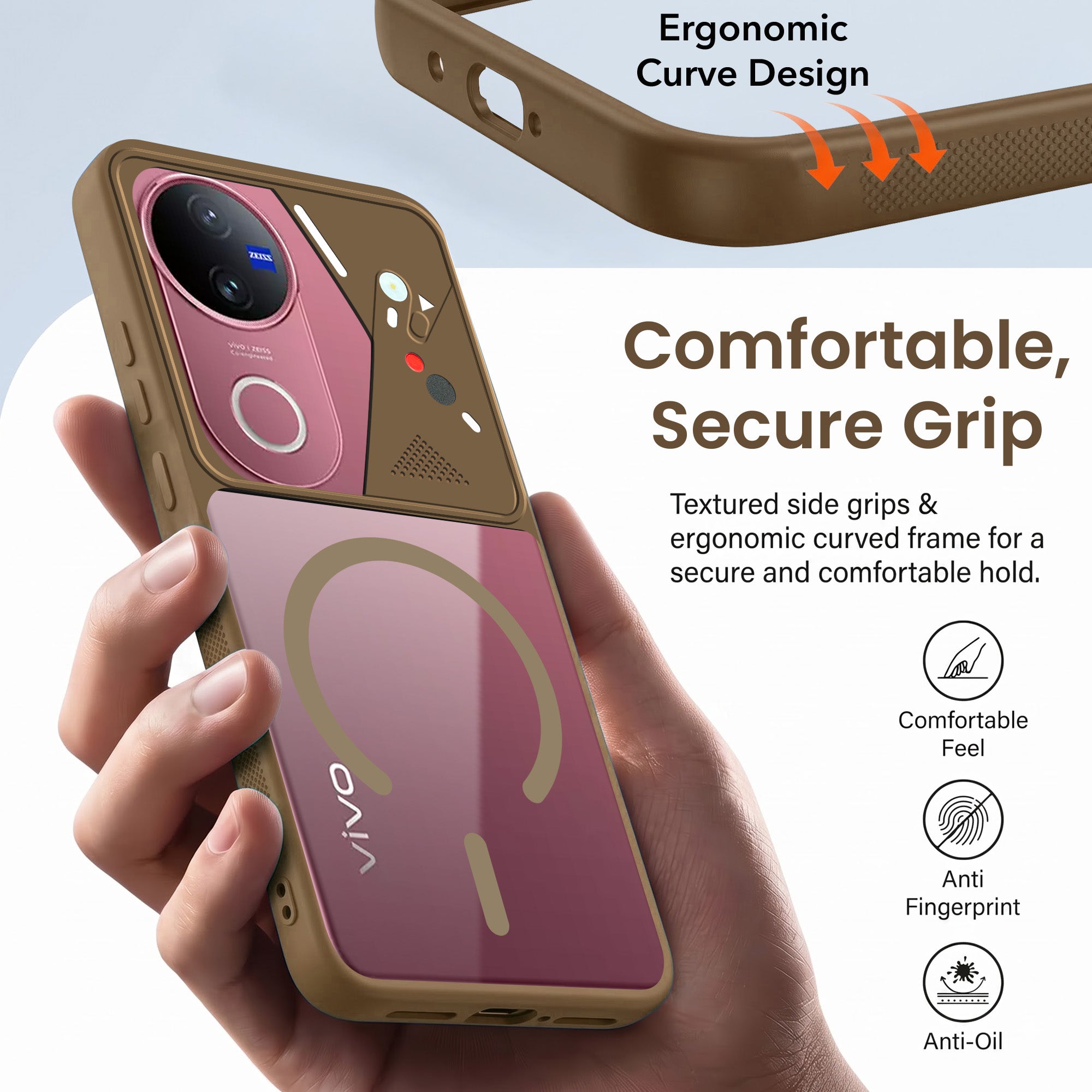 For Vivo V50 | Vivo V50e Back Cover Case Lifetime Anti-Yellow Clear (Camera Protection | Side Grip | Wireless MagSafe Compatible)