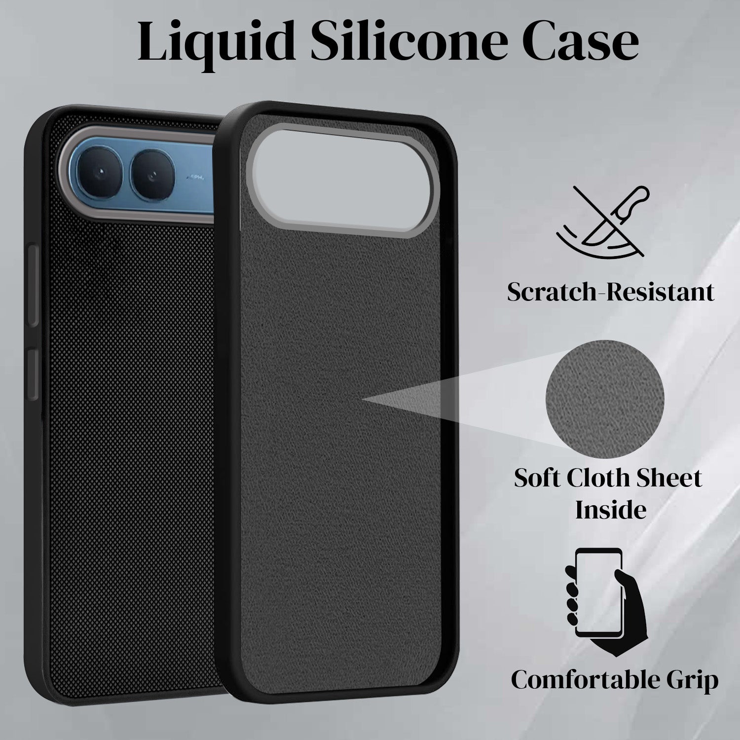 For Vivo S2 5G Back Cover Case Rubberised (Textured Grip Design| Micro-Fiber Cloth Inside | Slim and Light Weight | Soft Touch and Feel) (Copy)