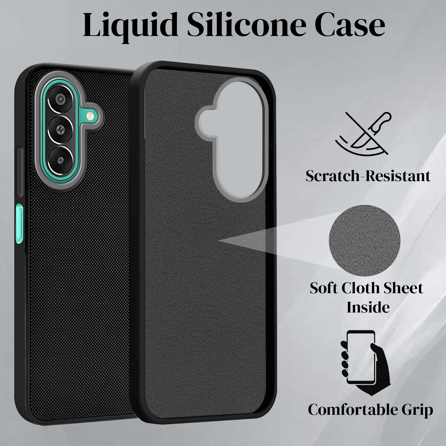 For Samsung Galaxy F70 Pro 5G Back Cover Case Rubberised (Textured Grip Design| Micro-Fiber Cloth Inside | Slim and Light Weight | Soft Touch and Feel)