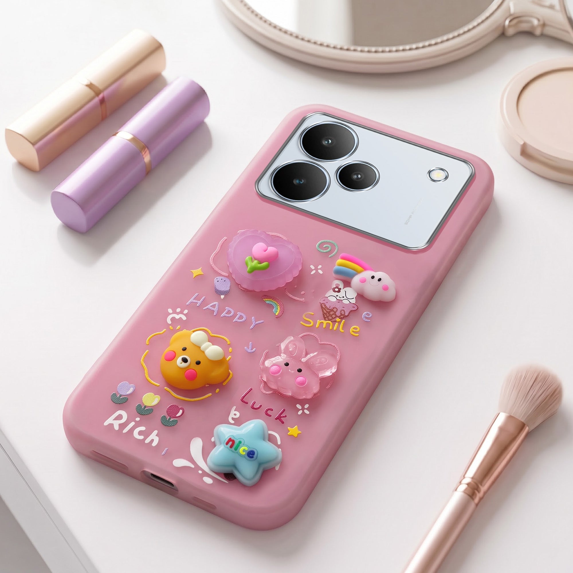 For Realme P4 Back Cover Case (3D Cute Cartoons | Hard Back Side Soft | Matte Premium Finish | HD Printing)