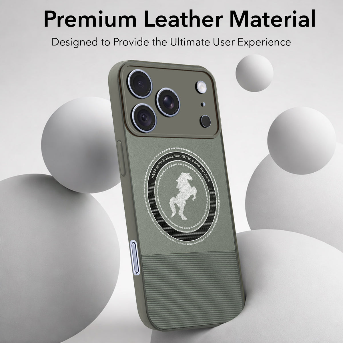 For Apple iPhone 18 Pro Back Cover Case PU Leather Finish (Professional Minimalist Texture | MagSafe Compatile | Camera Protection | Sleek Sober Formal)