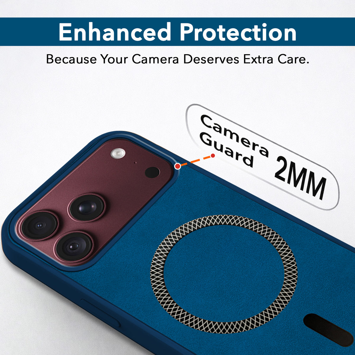 For Apple iPhone 18 Pro Max Back Cover Case Leather Finish (MagSafe Compatible Wireless Charging | Soft Touch | Camera Bump Protection)