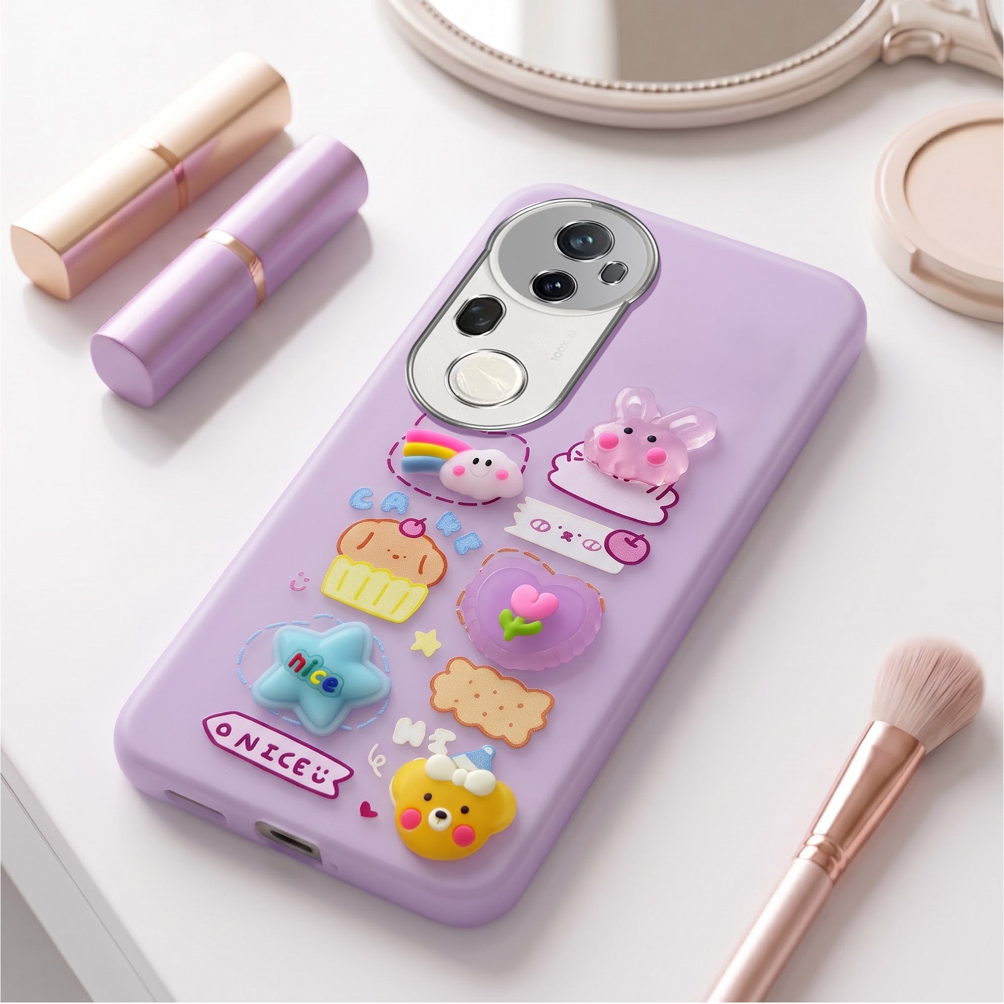 For Vivo T4 Ultra Back Cover Case (3D Cute Cartoons | Hard Back Side Soft | Matte Premium Finish | HD Printing)