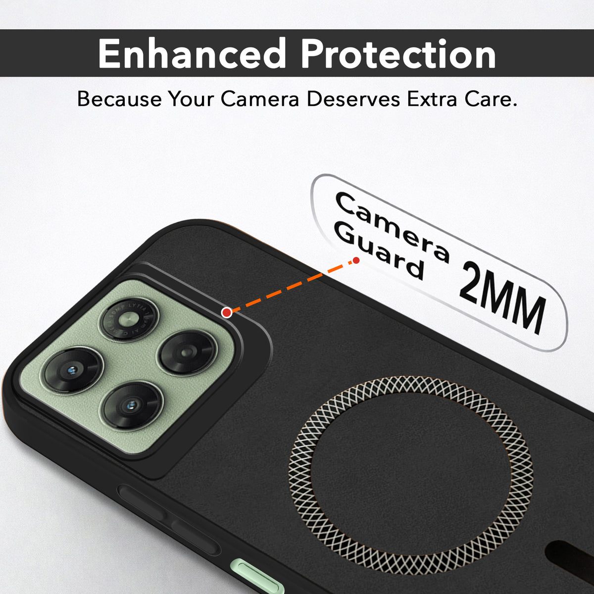 For Motorola Moto G77 Power Back Cover Case Leather Finish (MagSafe Compatible Wireless Charging | Soft Touch | Camera Bump Protection)