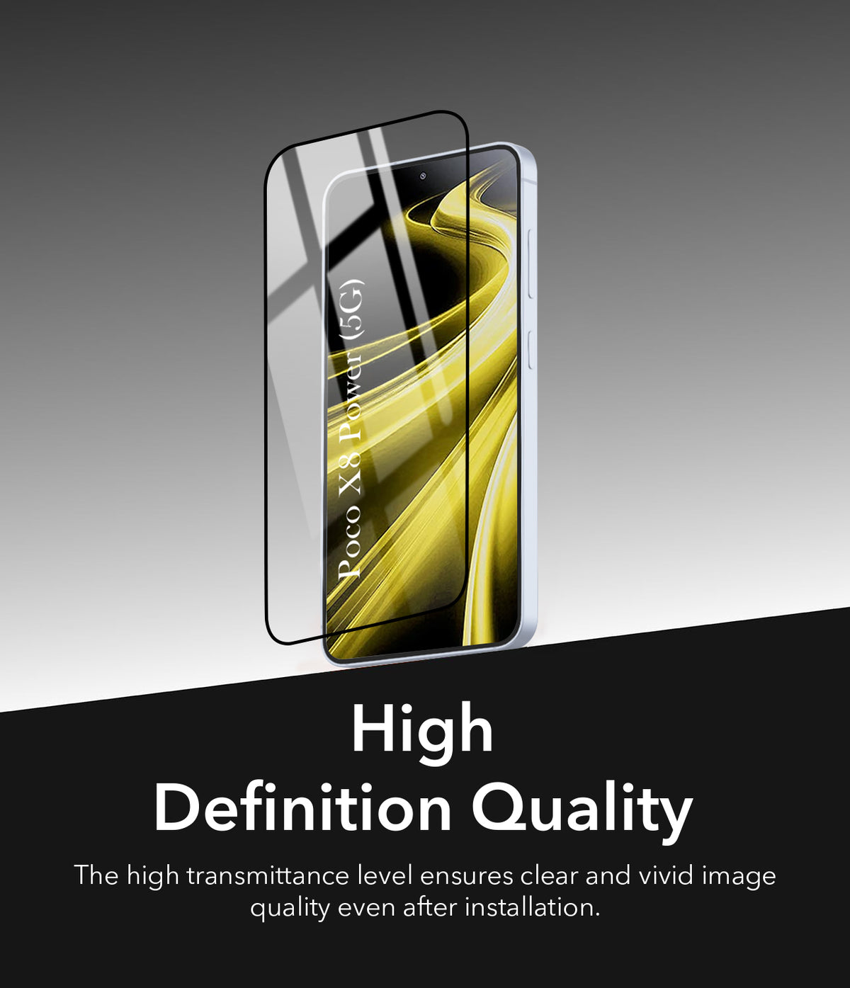 (Pack of 2) Tempered Glass For Poco X8 Power Military-Grade Gorilla Tempered Glass Screen Protector With Installation Kit | Shatterproof, Full Coverage, HD Clear, Scratch Resistant