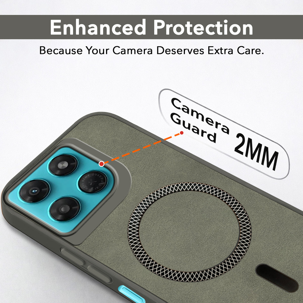 For Motorola Moto G37 Power Back Cover Case Leather Finish (MagSafe Compatible Wireless Charging | Soft Touch | Camera Bump Protection)