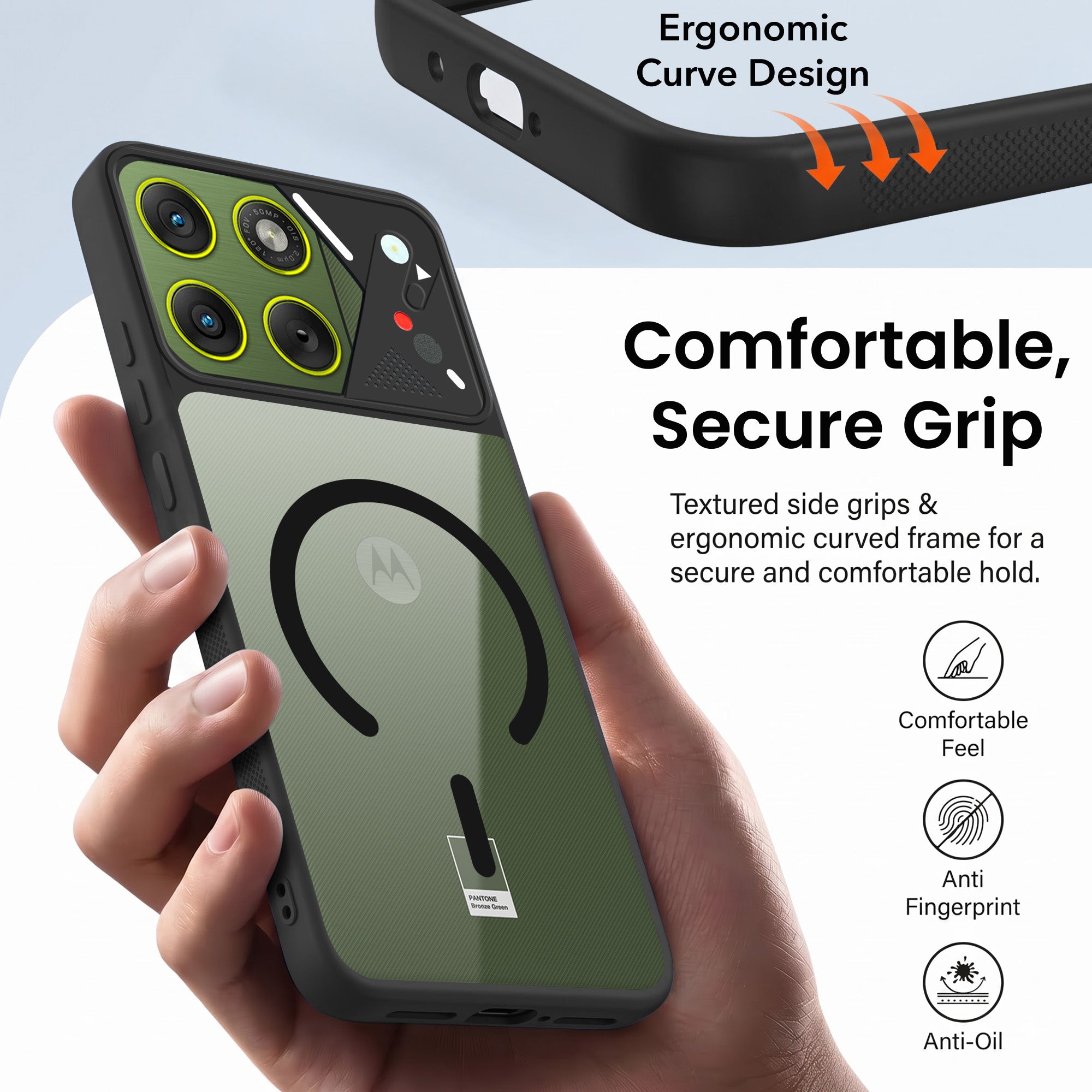 For Motorola Moto Edge 70 Back Cover Case Lifetime Anti-Yellow Clear (Camera Protection | Side Grip | Wireless MagSafe Compatible)