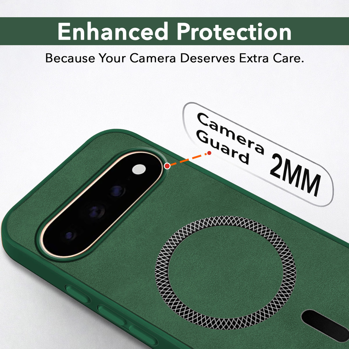 For Google Pixel 11 Pro XL Back Cover Case Leather Finish (MagSafe Compatible Wireless Charging | Soft Touch | Camera Bump Protection)