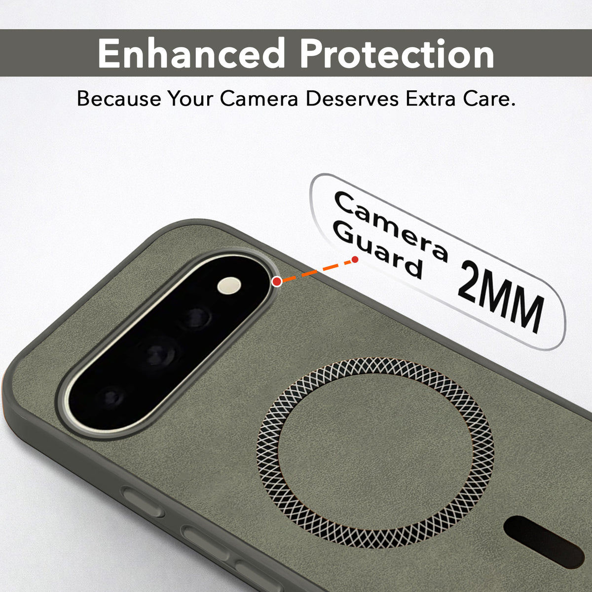 For Google Pixel 11 Pro Back Cover Case Leather Finish (MagSafe Compatible Wireless Charging | Soft Touch | Camera Bump Protection)