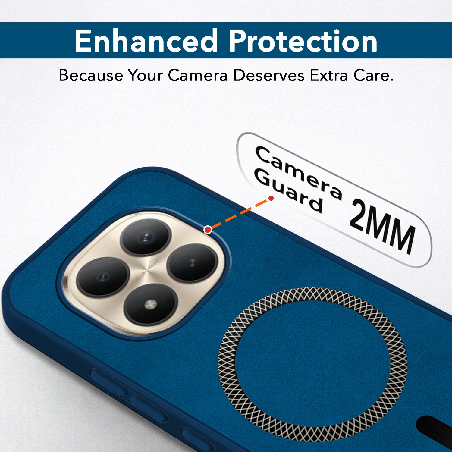 For Xiaomi Redmi Note 15 Pro Plus 5G Back Cover Case Leather Finish (MagSafe Compatible Wireless Charging | Soft Touch | Camera Bump Protection)