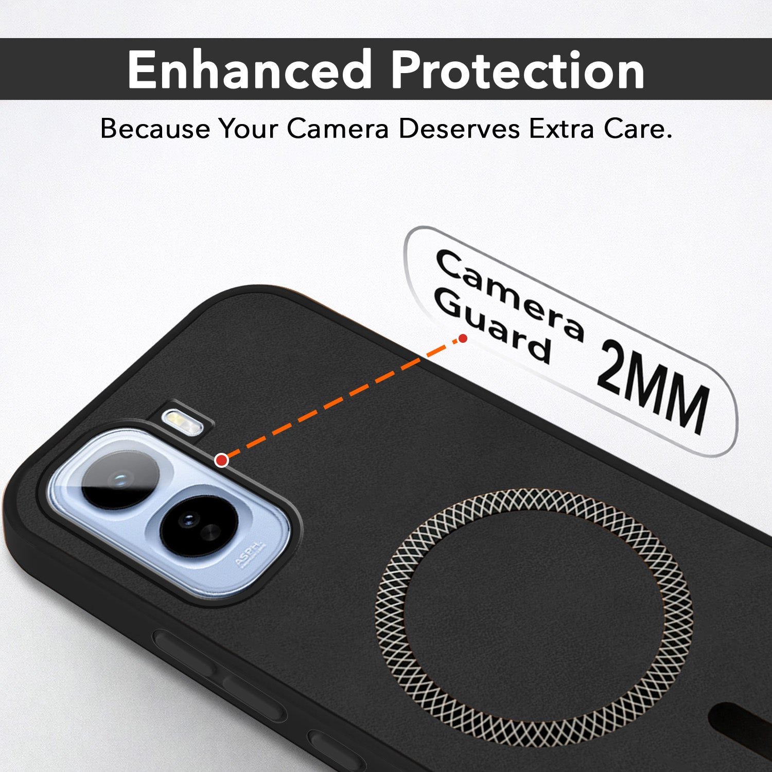 For Vivo T5 Pro 5G Back Cover Case Leather Finish (MagSafe Compatible Wireless Charging | Soft Touch | Camera Bump Protection)