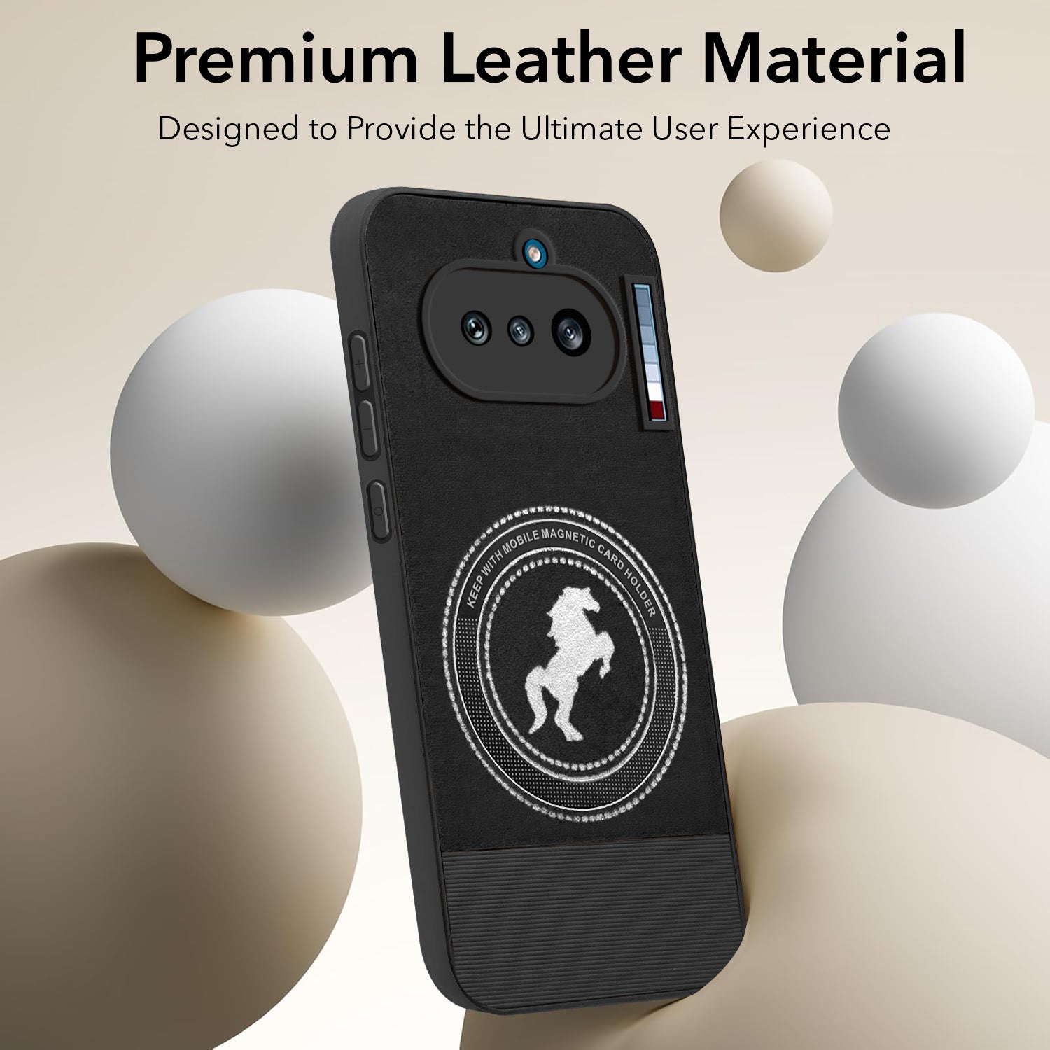 For Nothing Phone 4A 5G Back Cover Case PU Leather Finish (Professional Minimalist Texture | MagSafe Compatile | Camera Protection | Sleek Sober Formal)