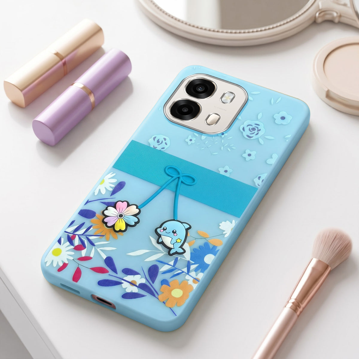 For Oppo A6 Pro Back Cover Case (3D Cute Cartoons | Hard Back Side Soft | Matte Premium Finish | HD Printing)