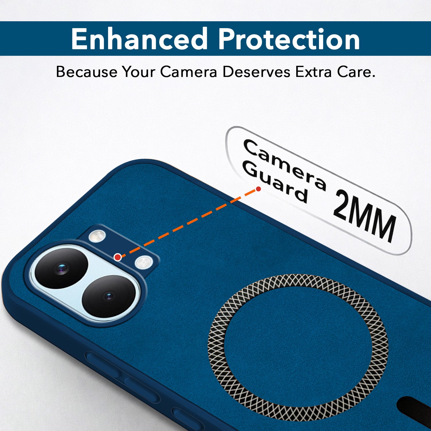 For Poco X8 Pro Max 5G Back Cover Case Leather Finish (MagSafe Compatible Wireless Charging | Soft Touch | Camera Bump Protection)