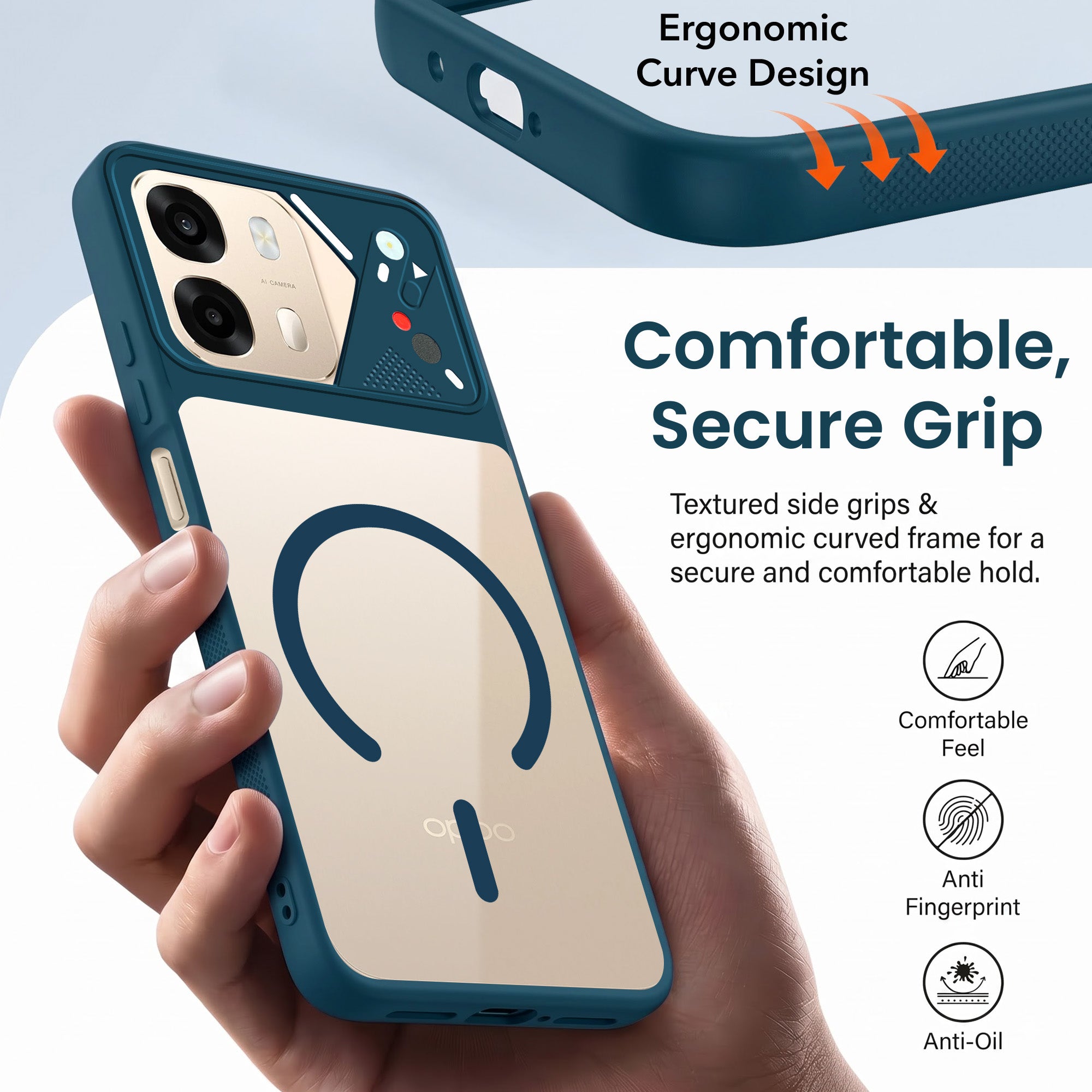 For Oppo A6 Pro Back Cover Case Lifetime Anti-Yellow Clear (Camera Protection | Side Grip | Wireless MagSafe Compatible)