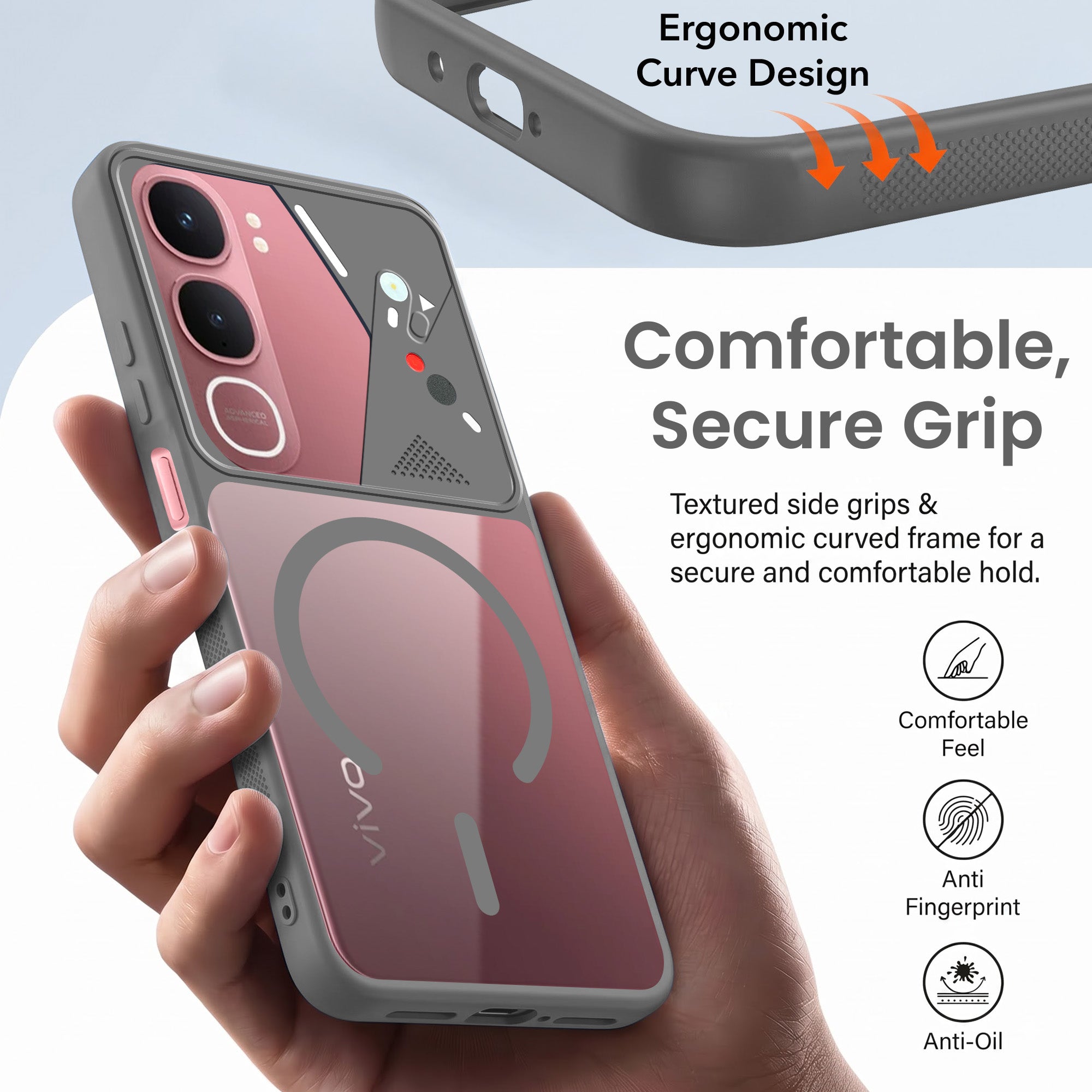 For Vivo Y31 5G Back Cover Case Lifetime Anti-Yellow Clear (Camera Protection | Side Grip | Wireless MagSafe Compatible)