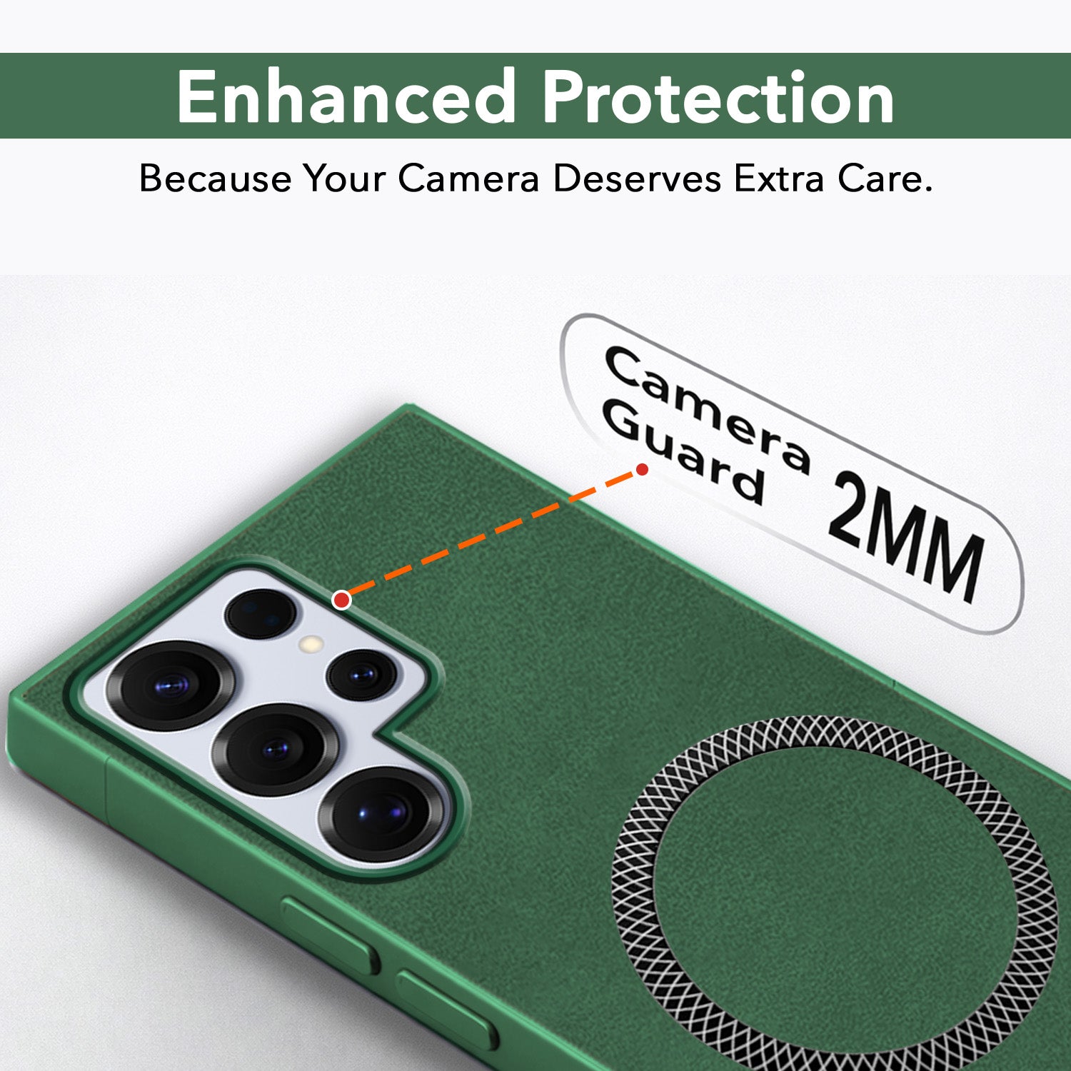 For Samsung Galaxy S25 Ultra Back Cover Case (Sleek Leather Finish | MagSafe Compatible Wireless Charging | Camera Bump Protection)