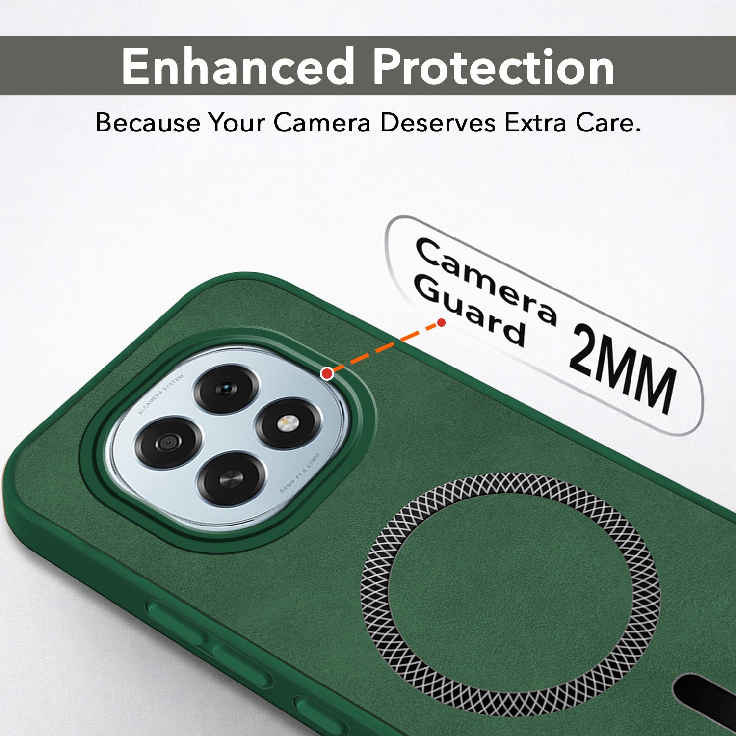 For Oppo F29 Back Cover Case Leather Finish (MagSafe Compatible Wireless Charging | Soft Touch | Camera Bump Protection)