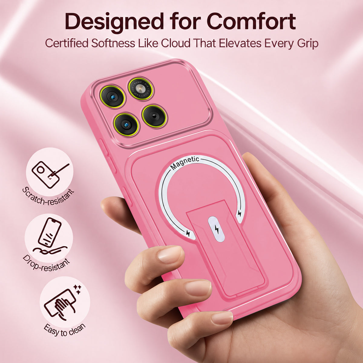 For Motorola Moto Edge 70 Back Case Cover Metallic (Hybrid Armor Kickstand | MagSafe Compatible | Camera Protection Shockproof)